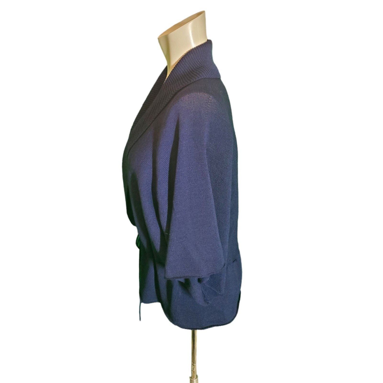 Other Margaret O'Leary Cardigan Sweater Wool Kimono Sleeve Peplum Size L / US 10 / IT 46 - 3 Thumbnail