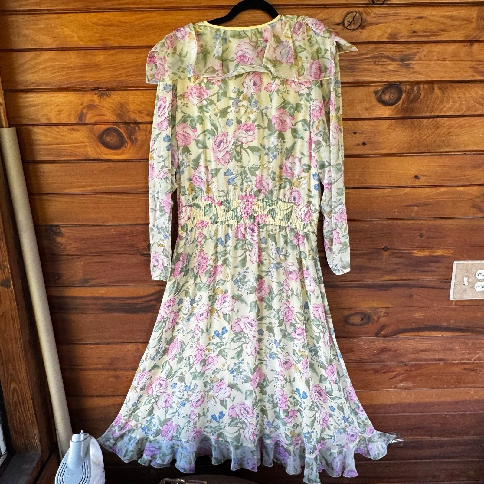 Vintage Vintage Diane Freis Pastel Floral Silk Chiffon Wrap Dress Size M / US 6-8 / IT 42-44 - 10 Thumbnail