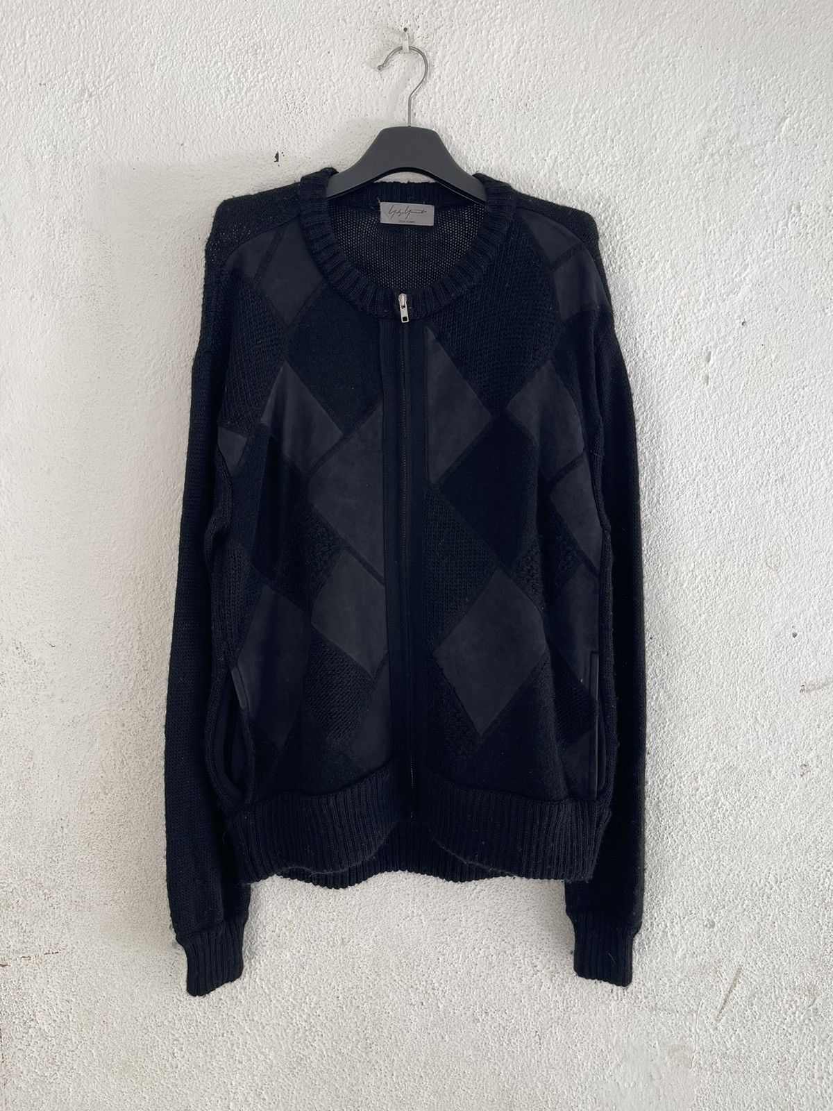 Yohji Yamamoto Yohji Yamamoto Pour Homme Geometric Knit Full Zip Wool Size US L / EU 52-54 / 3 - 2 Thumbnail