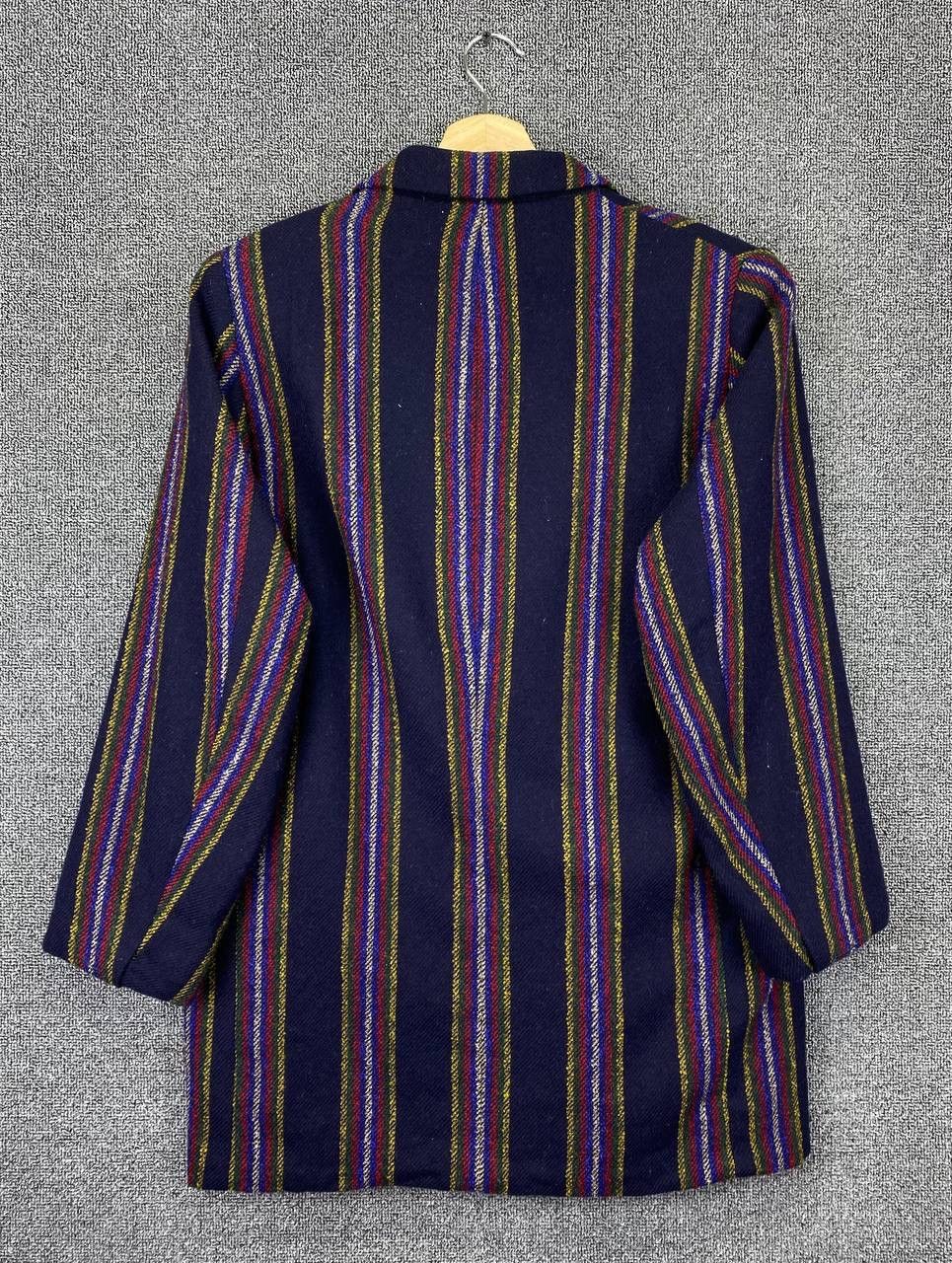 Kenzo × Vintage Vintage Kenzo Stripes Multicolour Knit’s Coats Wool Jacket Size US M / EU 48-50 / 2 - 9 Thumbnail