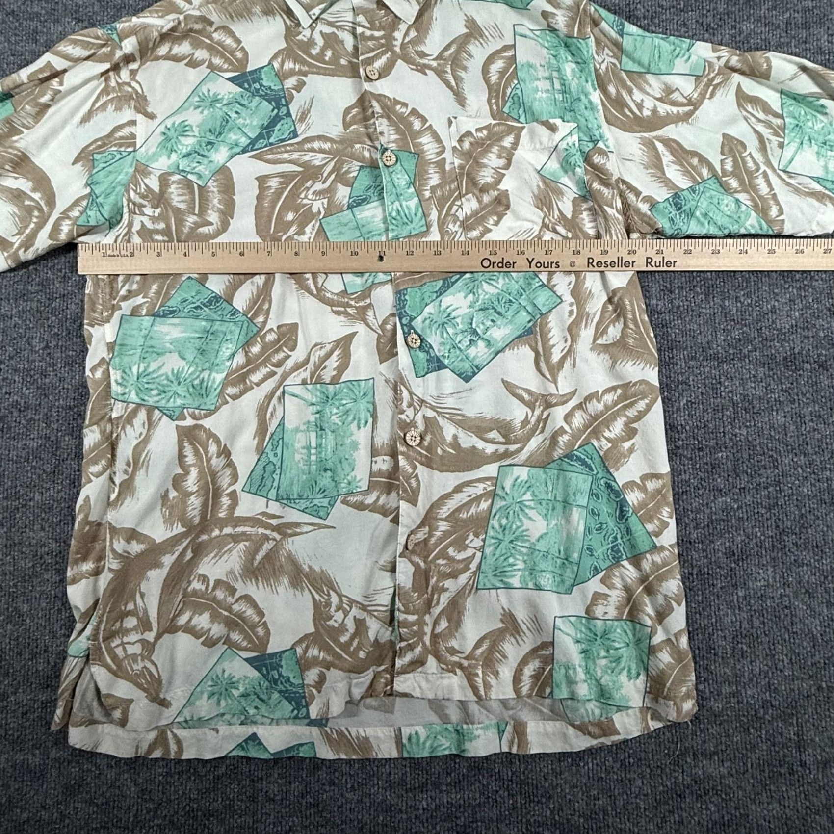 Vintage Caribbean Joe Shirt Mens Large Hawaiian Rayon Palm Print Aloha Spring Casual Size US L / EU 52-54 / 3 - 4 Thumbnail