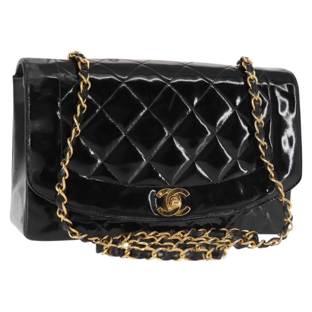 Chanel Chanel Vintage Diana Flap Bag Quilted Patent Size ONE SIZE - 1 Thumbnail