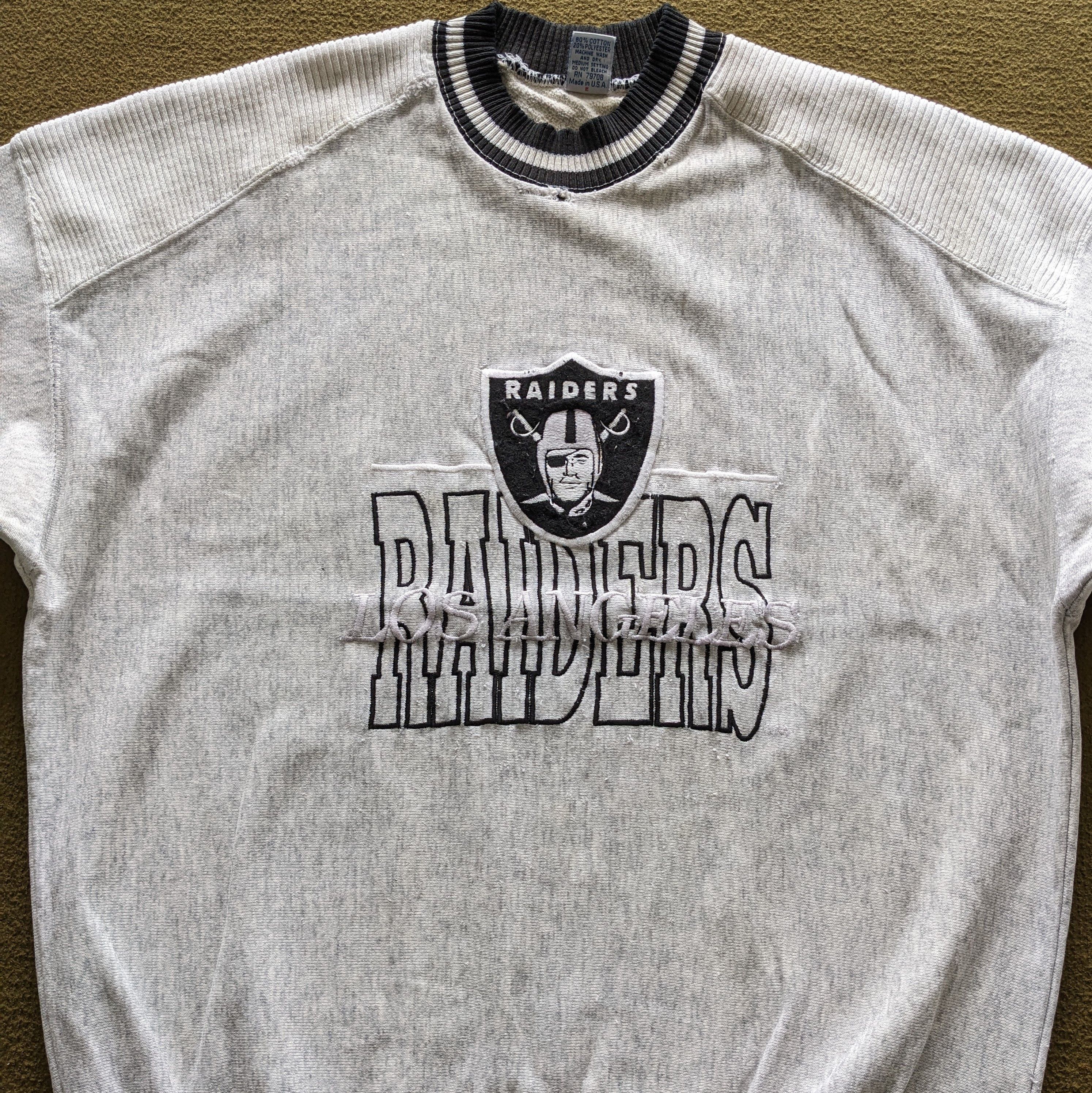 Vintage Vintage OAKLAND RAIDERS Los Angeles American NFL Sweatshirt Size US M / EU 48-50 / 2 - 2 Thumbnail