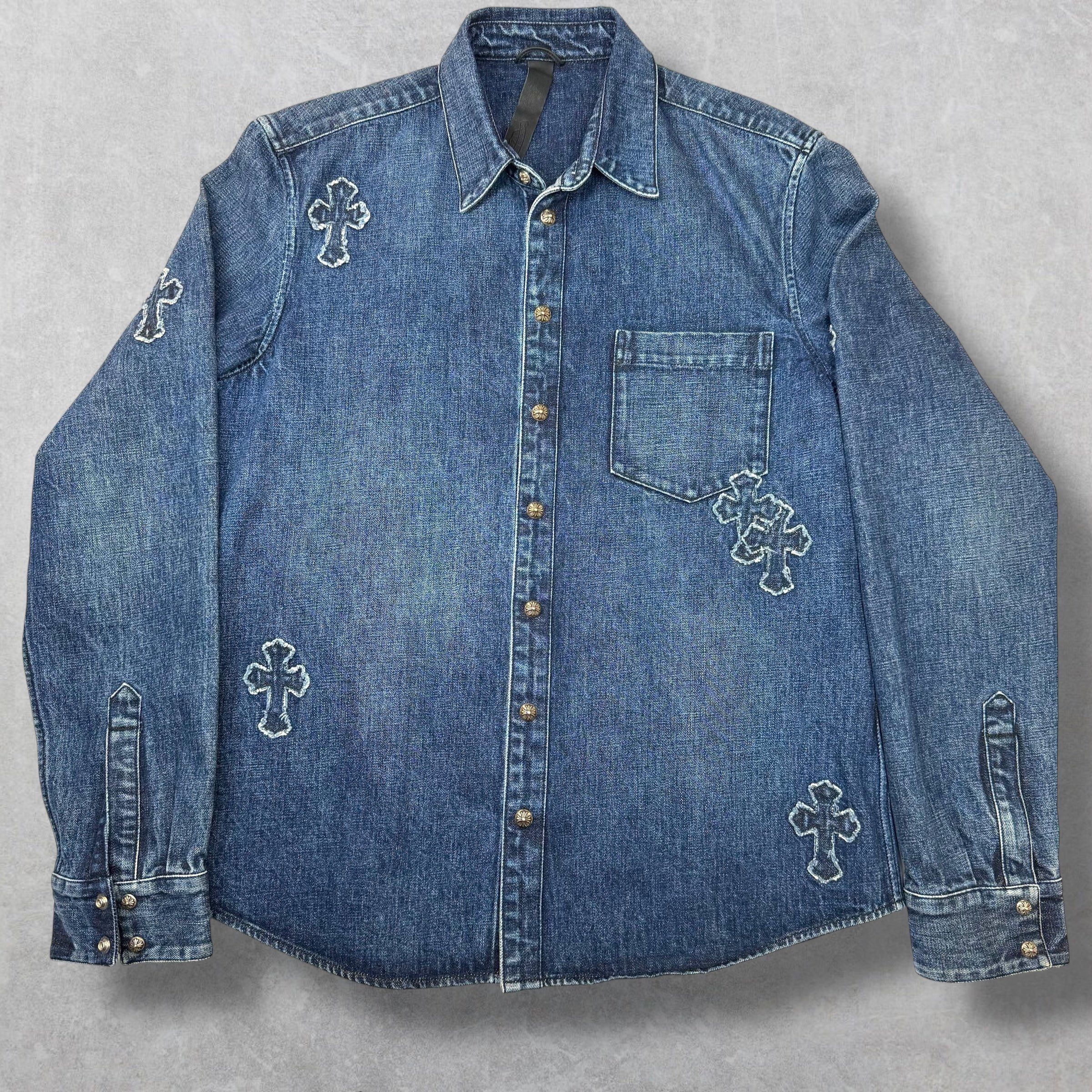 Chrome Hearts Chrome Hearts Denim Cross Patch Shirt XL Size US XL / EU 56 / 4 - 3 Thumbnail