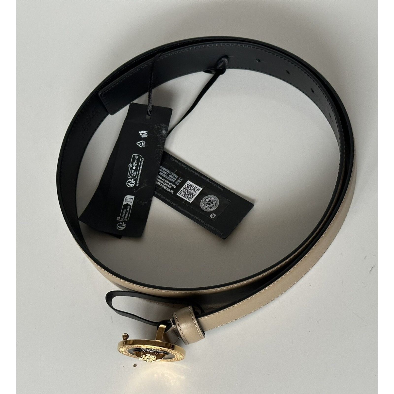 Versace Versace Medusa-Buckle Brown Slim Leather Belt 42 1012369 Size 42 - 5 Thumbnail