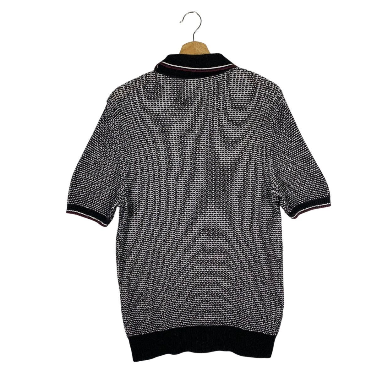 Fred Perry Fred Perry Reissues Knitted Polo, Black & White Size US XS / EU 42 / 0 - 16 Thumbnail