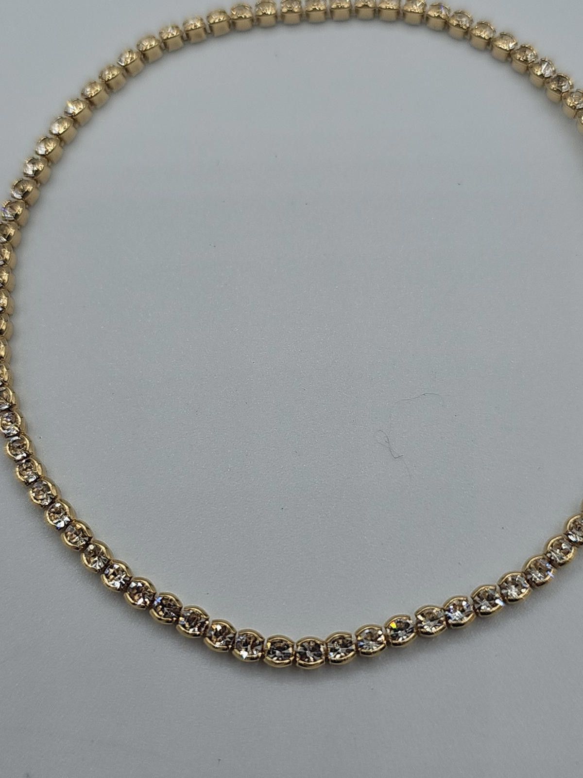 The Unbranded Brand Petite Gold Tone & Rhinestone Tennis Bracelet Adjustable Size ONE SIZE - 3 Thumbnail
