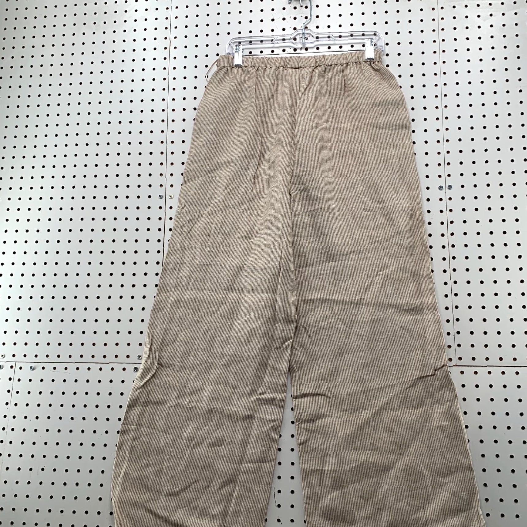 Vintage Solai Linen Pants Womens Large Beige Wide-Leg Drawstring Boho Size 36" / US 14 / IT 50 - 7 Thumbnail