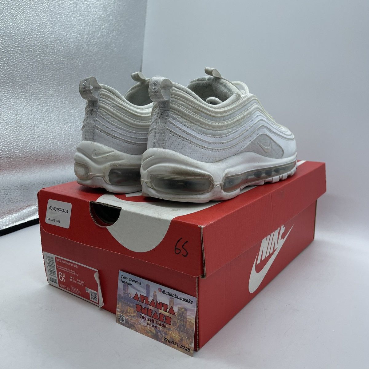 Nike Air max 97 white metallic silver Size US 6.5 / EU 39-40 - 5 Thumbnail