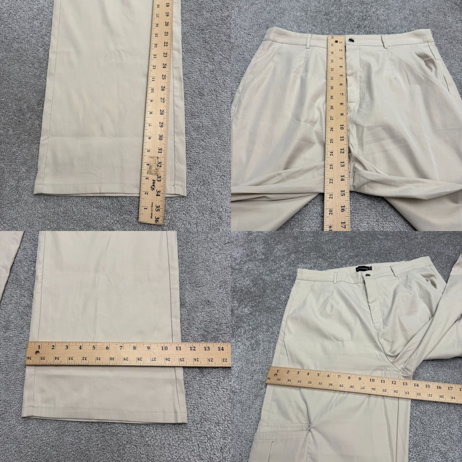 PrettyLittleThing VINTAGE: PRETTYLITTLETHING PLT? Shape? Wide Leg Cargo Pants Womens 14 Beige High Rise 34x34 Size 36" / US 14 / IT 50 - 9 Thumbnail