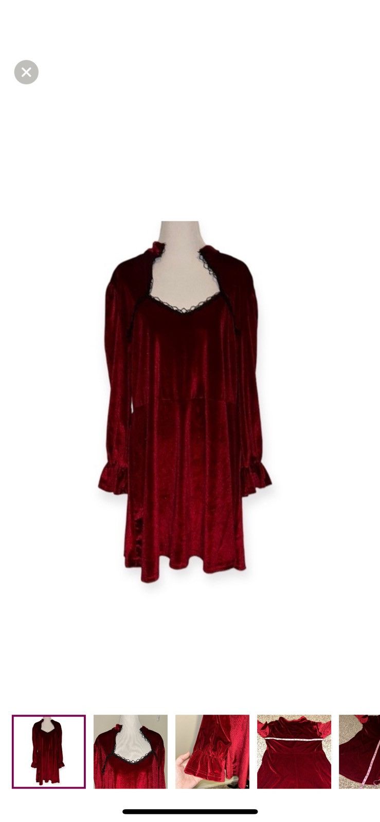 Shein Shein 2XL maroon velvet long sleeved dress Size XXL / US 16-18 / IT 52-54 - 1 Thumbnail