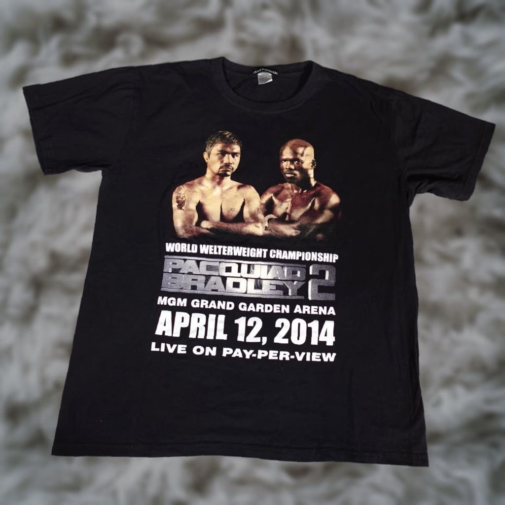 Vintage Team Pacquiao Manny Pacquiao vs Timothy Bradley 2 Boxing T-Shirt Mens L Black Graphic Print Size US L / EU 52-54 / 3 - 1 Thumbnail
