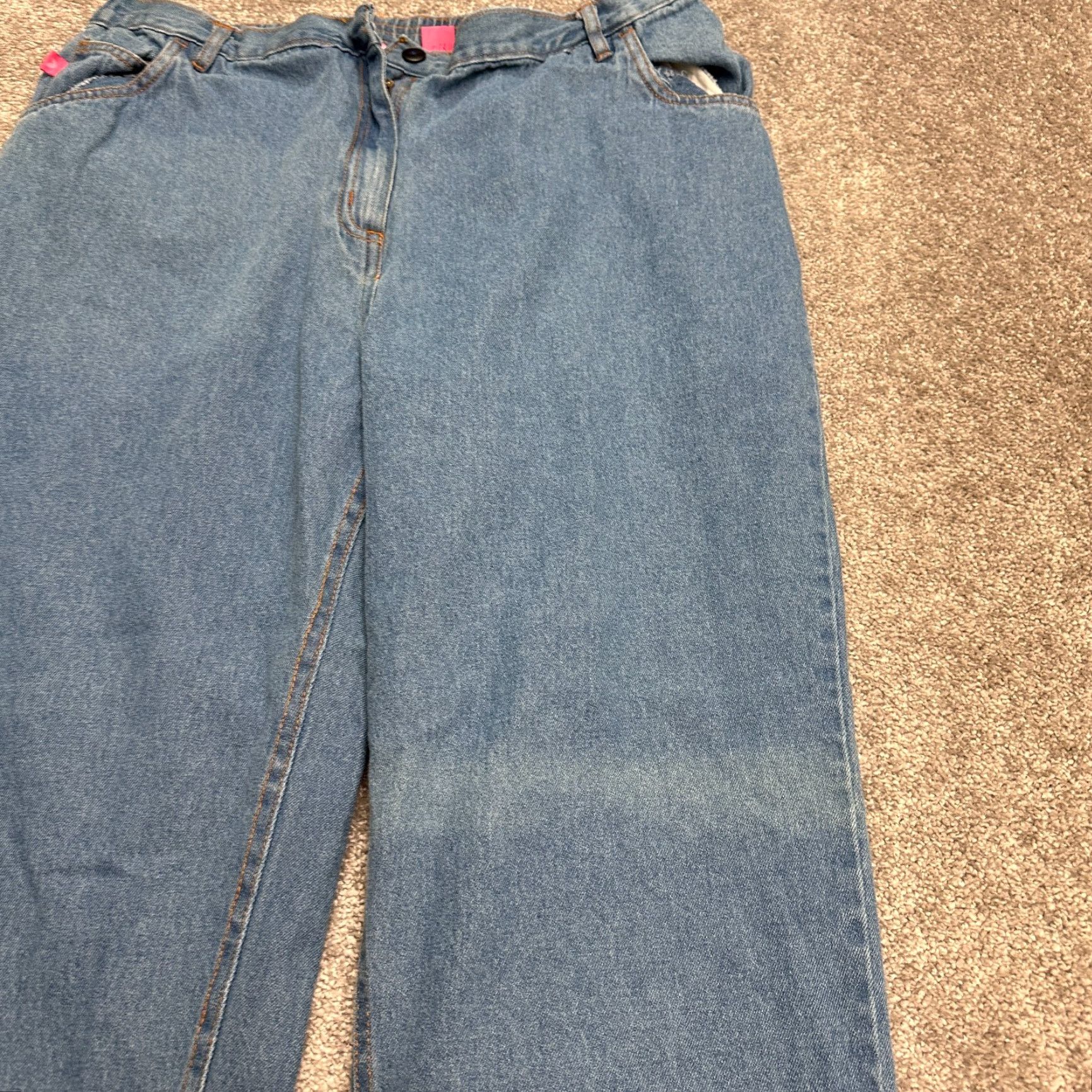 Vintage Woman Within Plus Size 22W Classic Fit Wide-Leg Denim Jeans Blue Elastic Waist 5-Pocket Casual Size 40" / US 18 - 5 Thumbnail