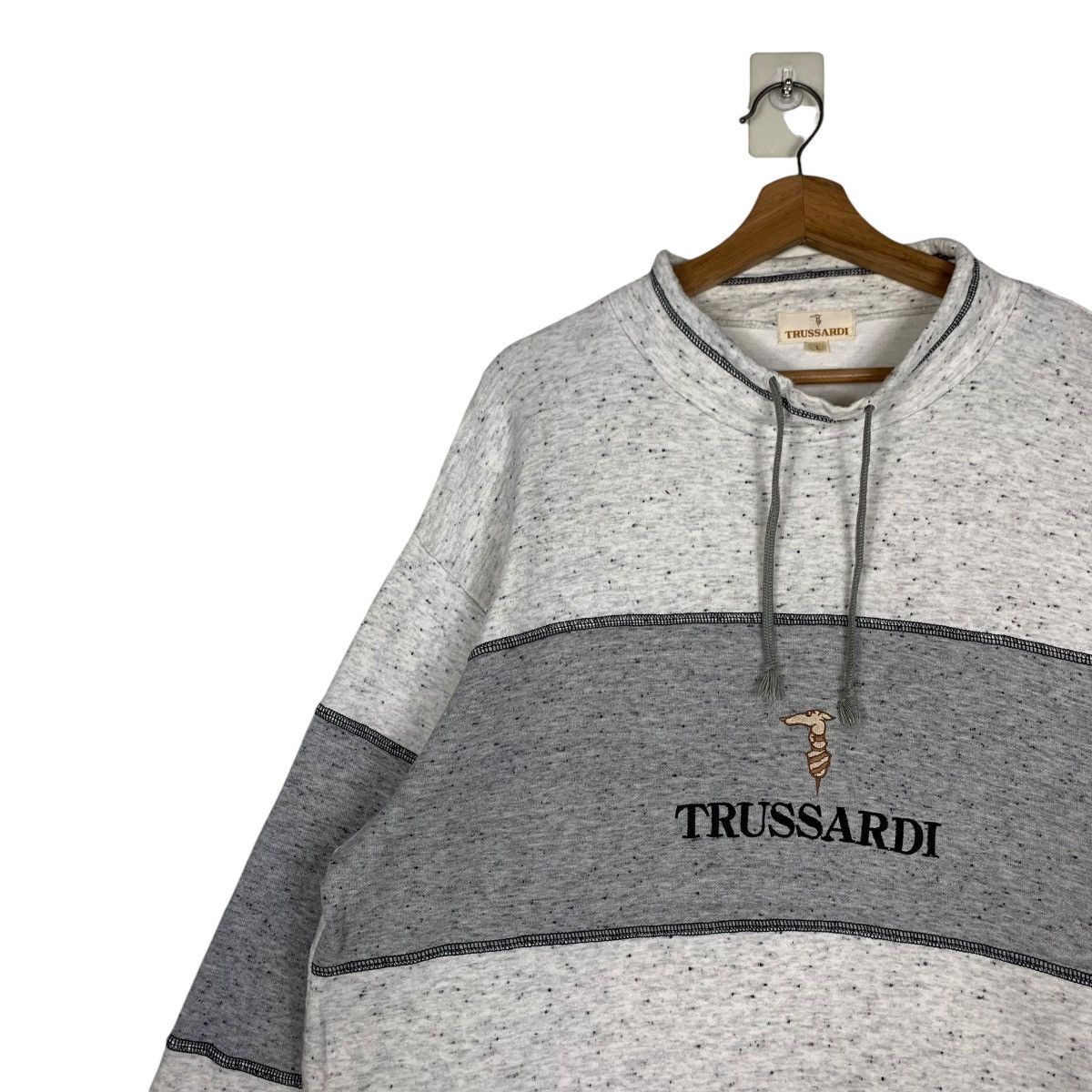 Trussardi TRUSSARDI Embroidery Big Logo Pullover Jumper #1493-C67 Size US L / EU 52-54 / 3 - 6 Thumbnail