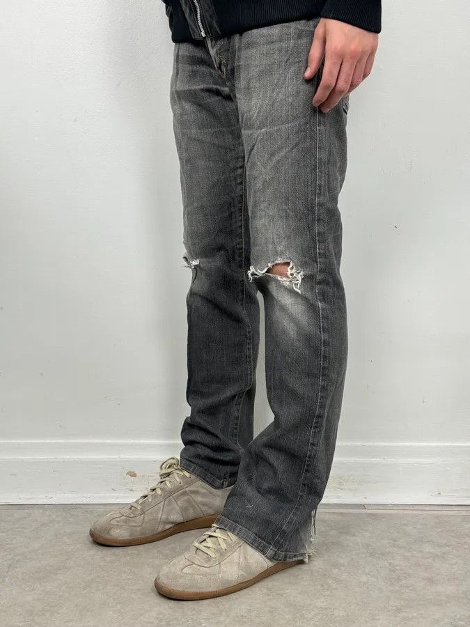 Roberto Cavalli 2000s Cavalli Grey Distressed Bootcut Jeans Size US 32 / EU 48 - 3 Thumbnail