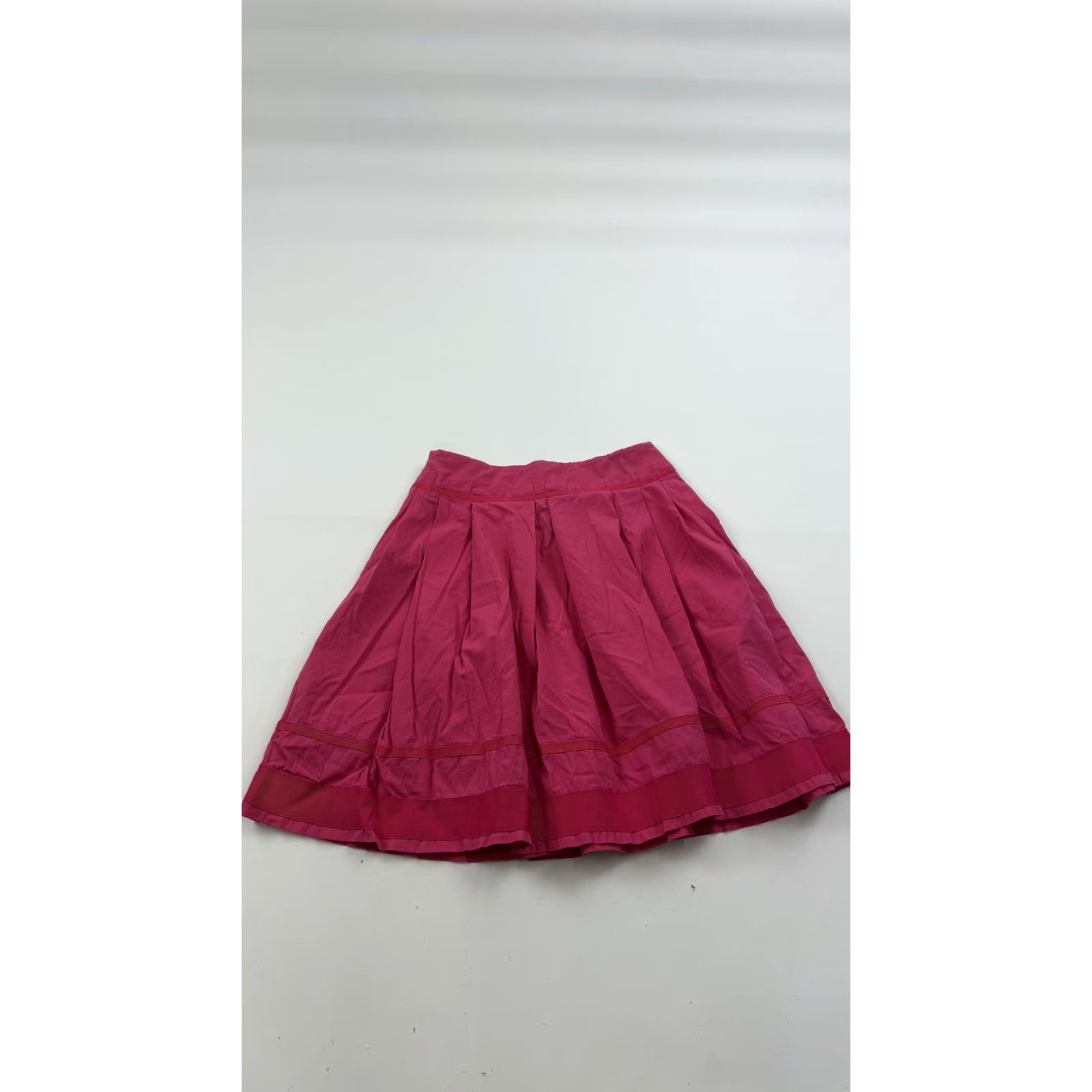 Alberta Ferretti Philosophy di Alberta Ferretti Skirt Womens 6 Pink Pleated A-Line Ribbon Trim Knee Length Size 28" / US 6 / IT 42 - 7 Thumbnail