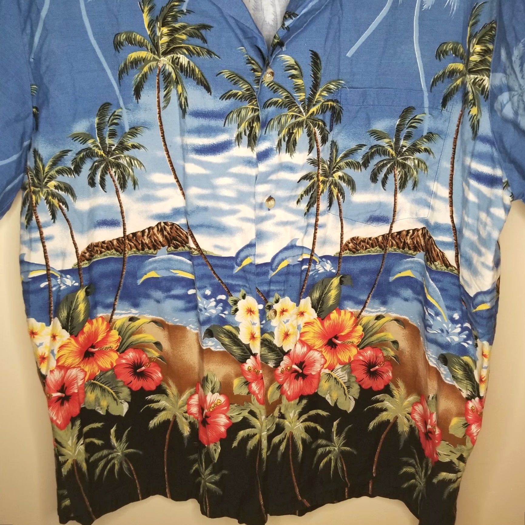 Vintage Palmwave Hawaiian Shirt Blue Floral Beach Casual Button-Up Short Sleeve Mens XL Size US XL / EU 56 / 4 - 2 Thumbnail