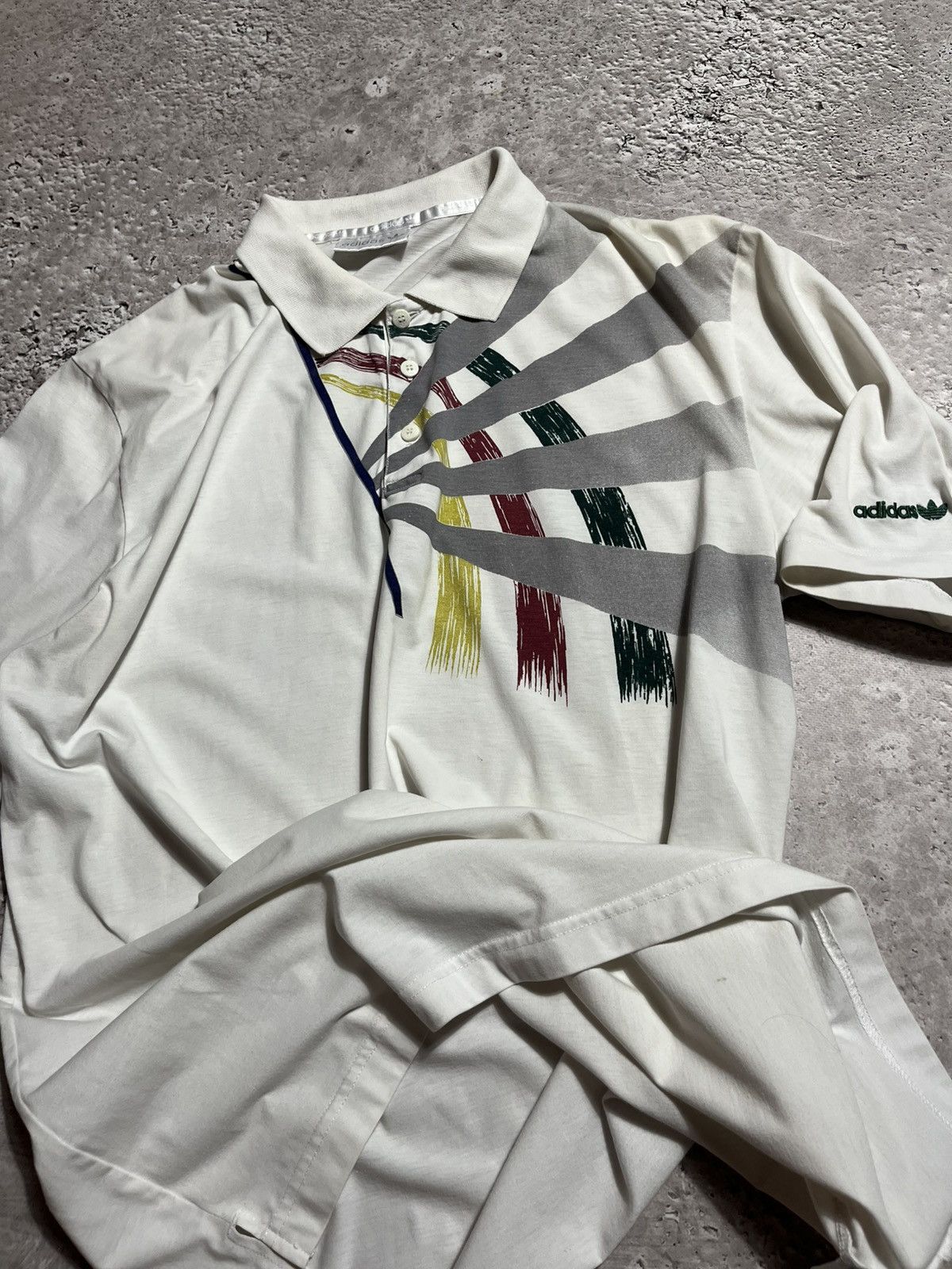 Adidas × Vintage Vintage Adidas Polo Shirt 90s Retro Graphic Short Sleeve Size US L / EU 52-54 / 3 - 13 Thumbnail