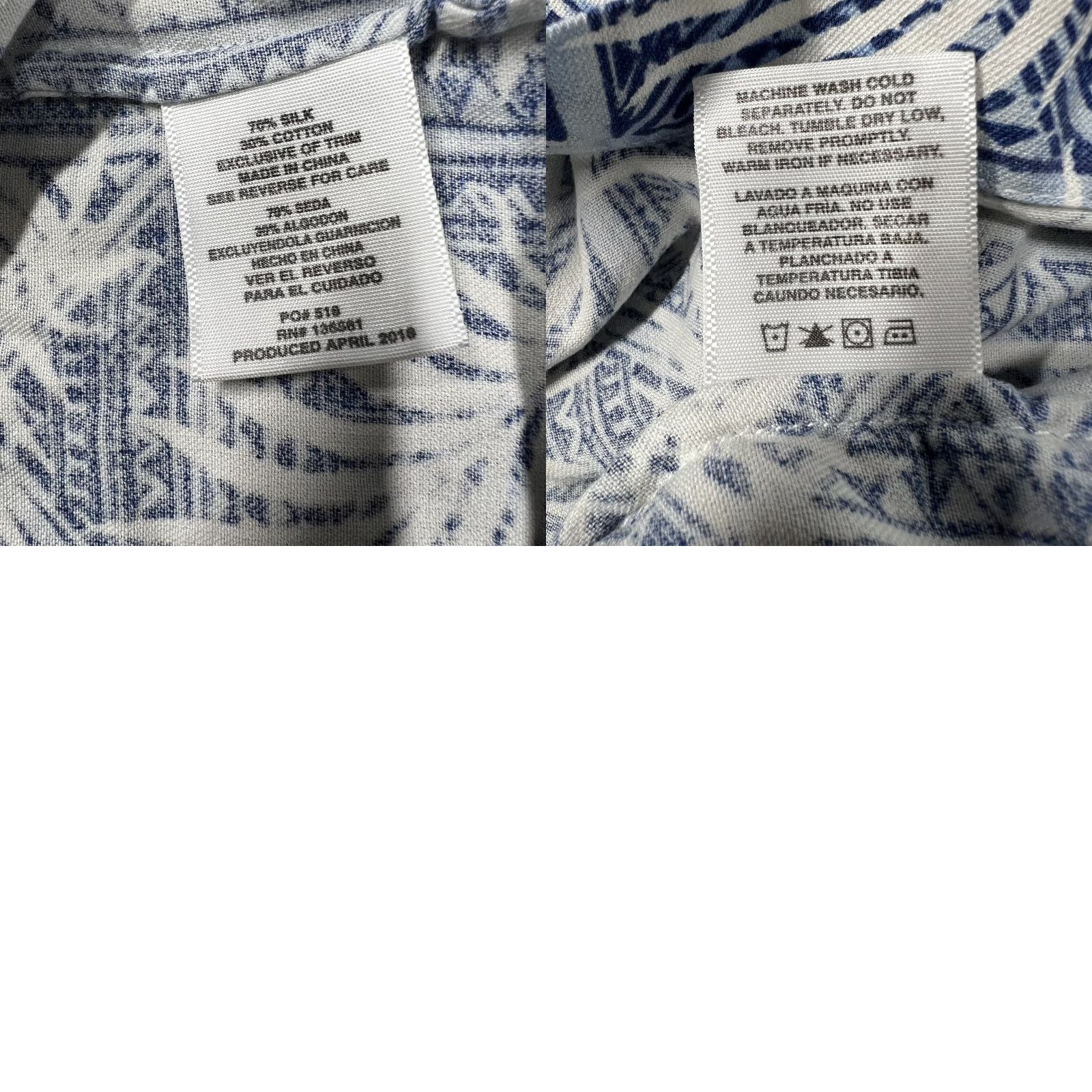 Nat Nast Nat Nast Button-Up Shirt Men Hawaiian Blue Floral Leaf Silk Cotton 2XL Casual Geometric Microfiber Buttons Short Sleeve Collared Spread Vintage No Size US XXL / EU 58 / 5 - 10 Thumbnail