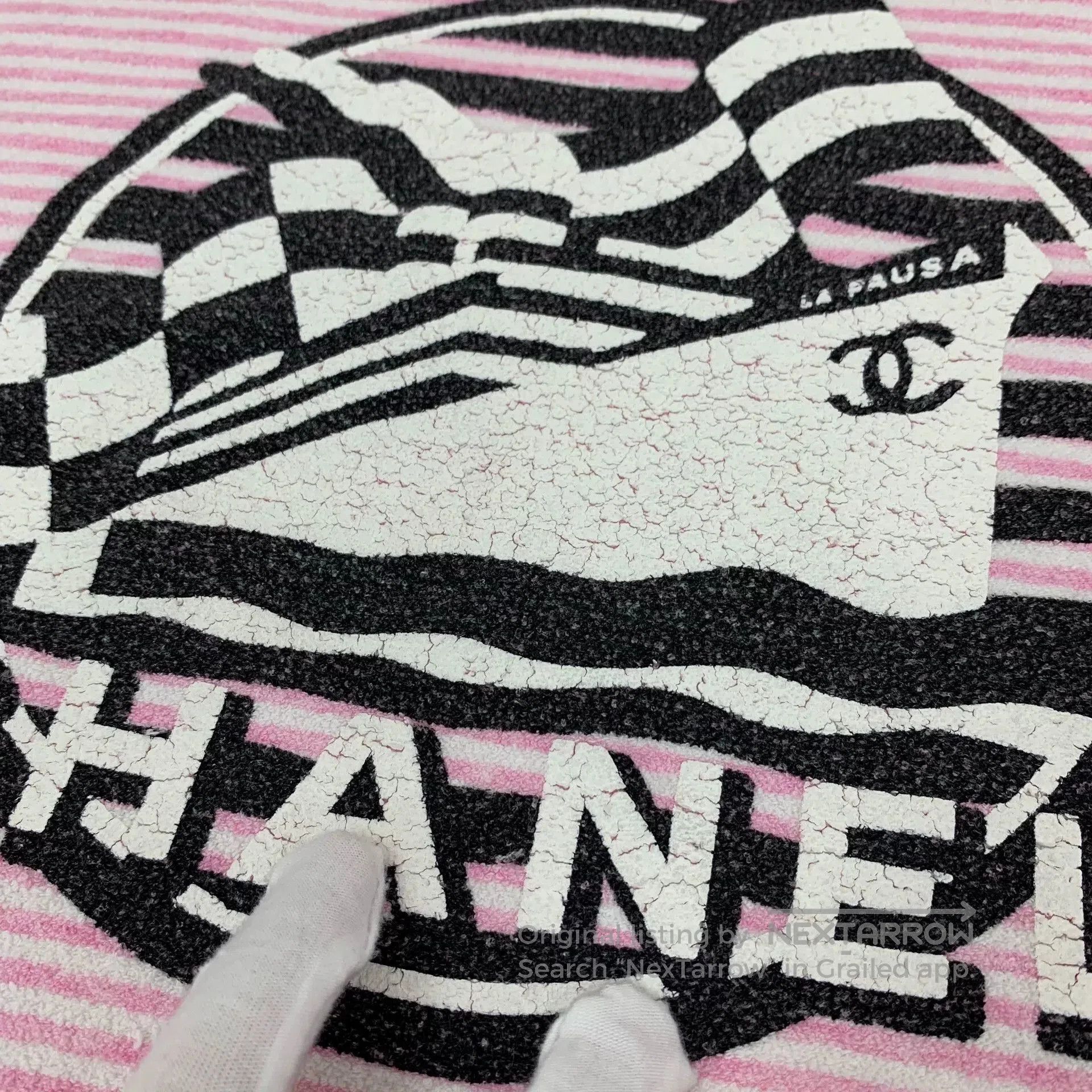 Chanel pink striped chanel short sleeve t. Size US S / EU 44-46 / 1 - 8 Thumbnail
