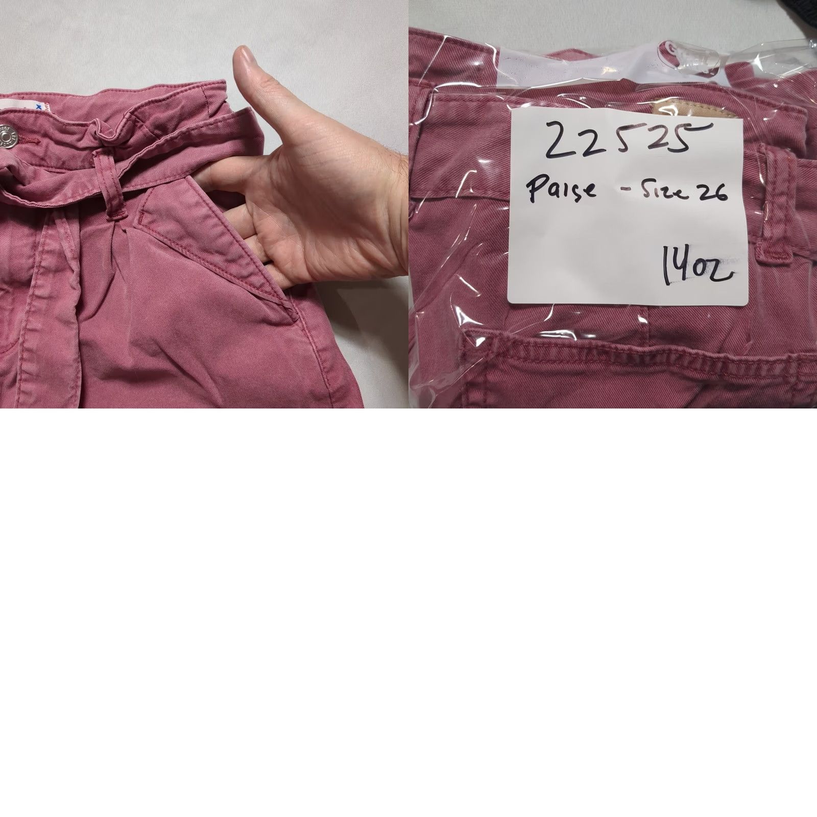 Paige Paige Pink Mauve Paperbag Waist Belted Shorts High Rise 26 Regular Womens Summer Beach Holiday Casual Travel Size 27" / US 4 / IT 40 - 8 Thumbnail