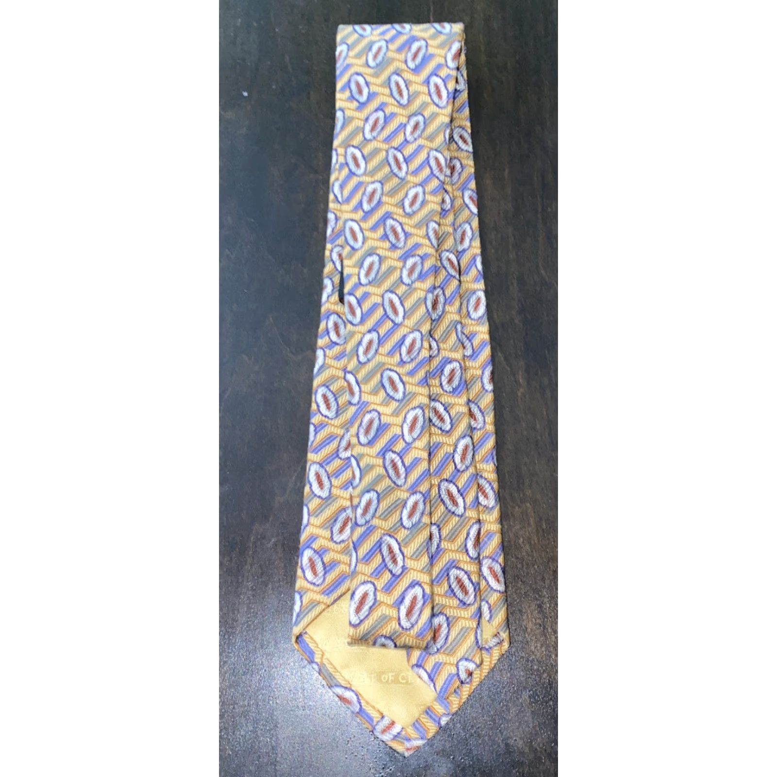 Robert Talbott Nordstrom Robert Talbott Silk Tie 57 Inches Yellow/Gray Multi-Color Tie Men Classic 57 in. Size ONE SIZE - 4 Thumbnail