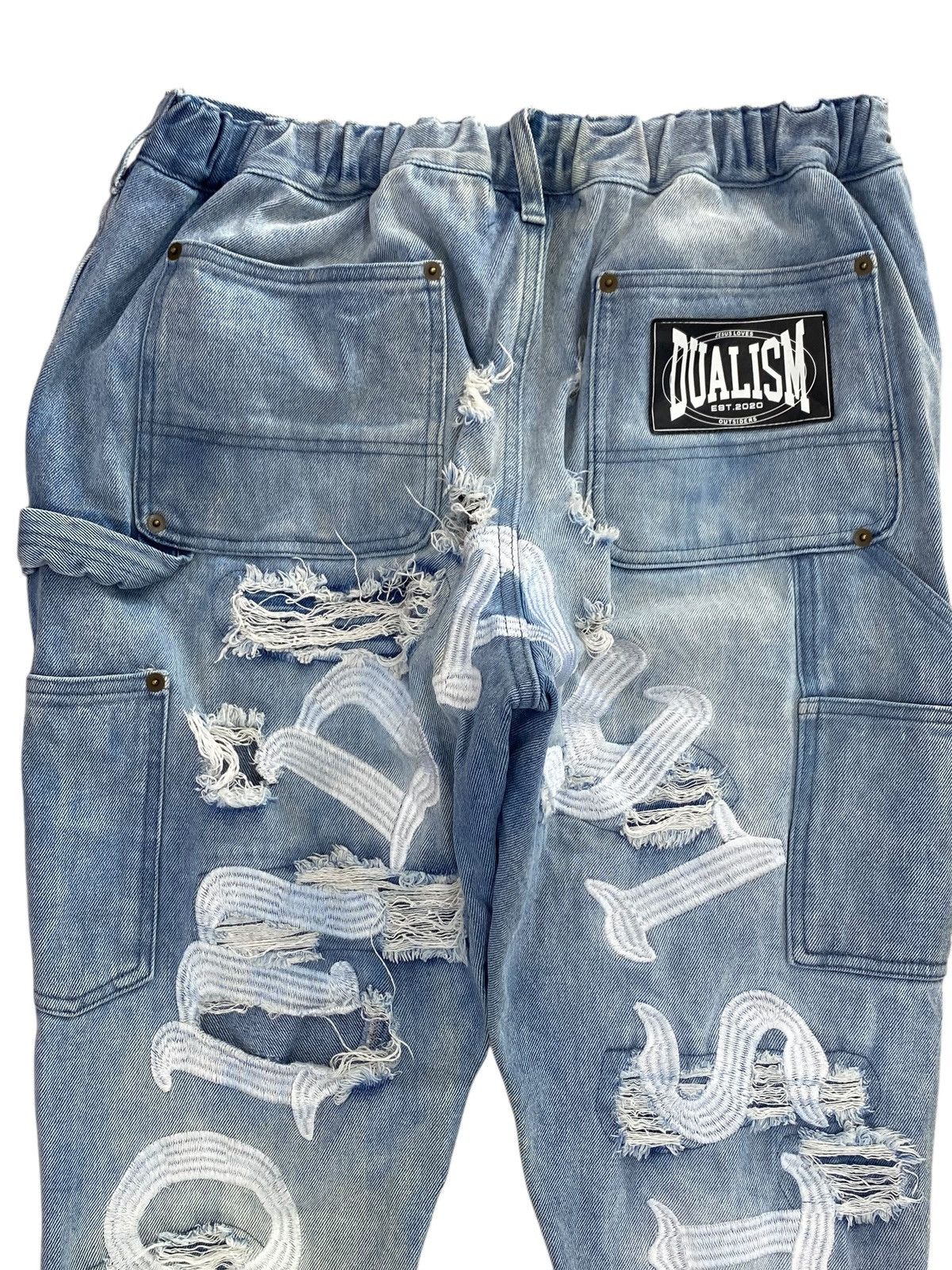 If Six Was Nine Japanese Brand Dualism Distressed Patchwork Faded Jeans Size US 30 / EU 46 - 4 Thumbnail
