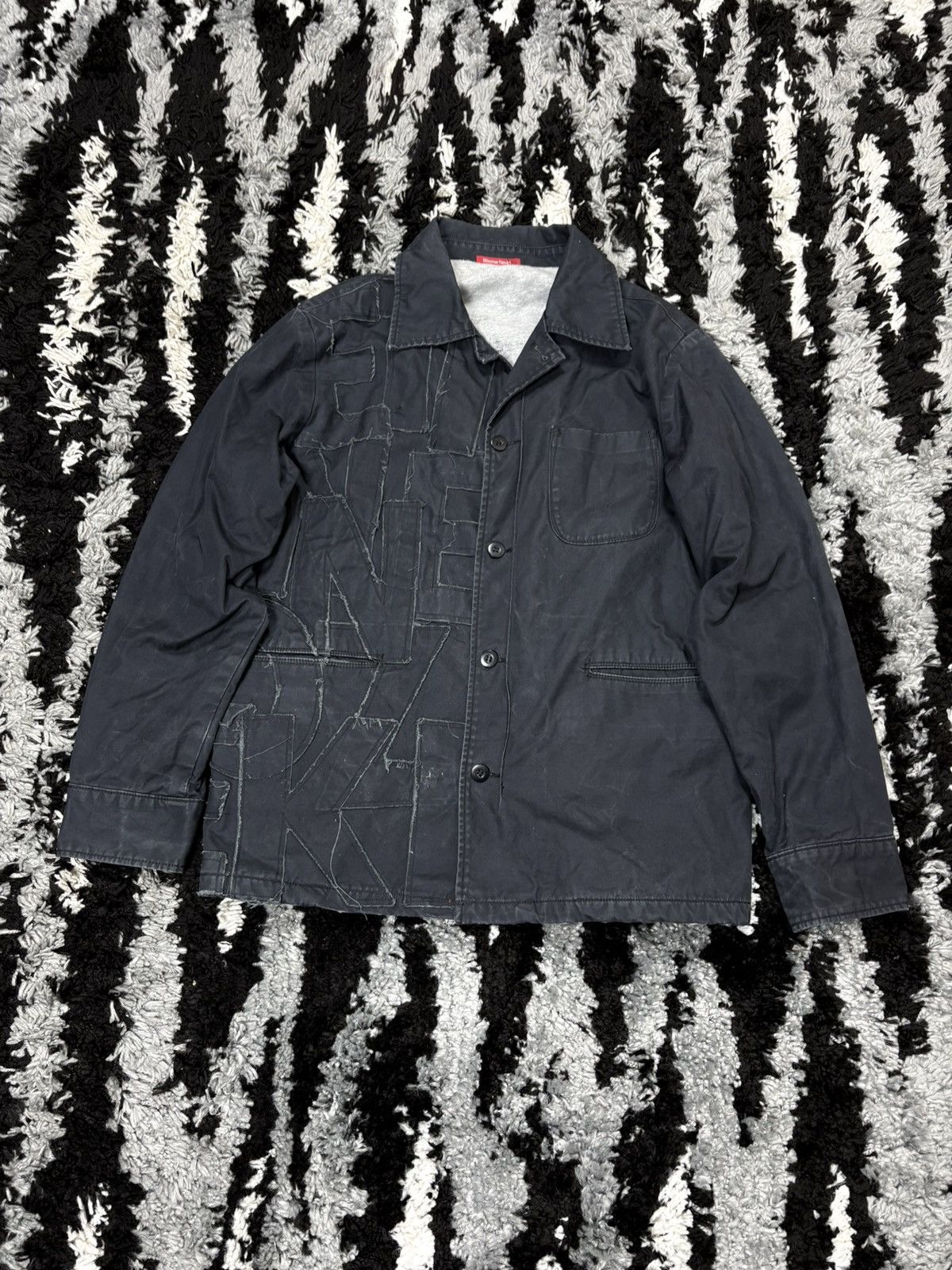 Japanese Brand Etienne Ozeki patchwork spellout logo coach jacket Size US L / EU 52-54 / 3 - 2 Thumbnail
