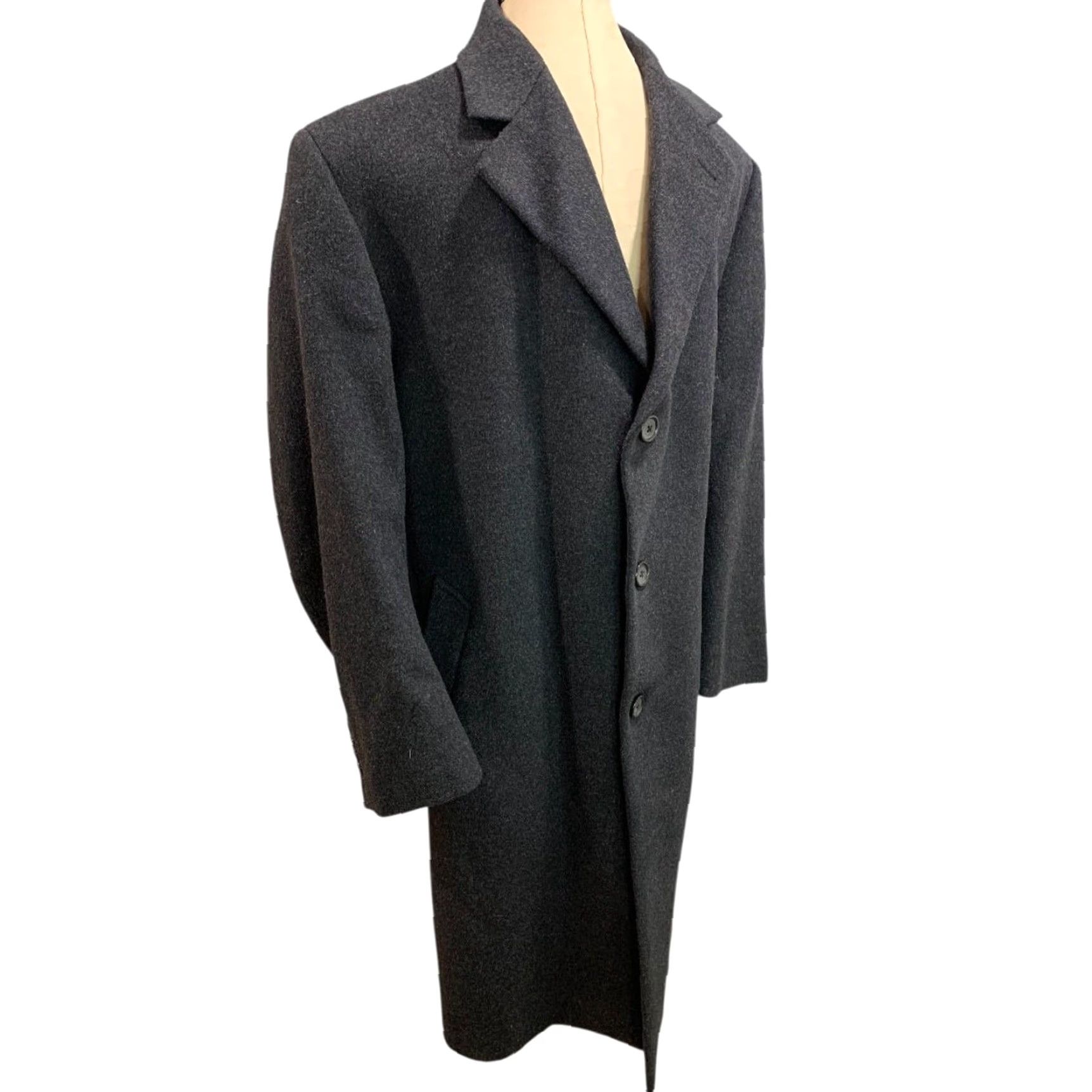 Stafford Stafford Performance Overcoat Coat Mens Wool Blend Charcoal 42S Short Wool Blend 42S Gray 80% wool 20% nylon Mens Medium? Size US 42 / EU 58 - 2 Thumbnail