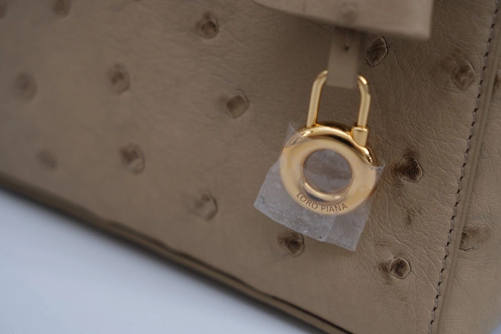 Loro Piana RARE Loro Piana Extra Bag Pocket L27 Ostrich Exotic Sun Gold Size ONE SIZE - 8 Thumbnail