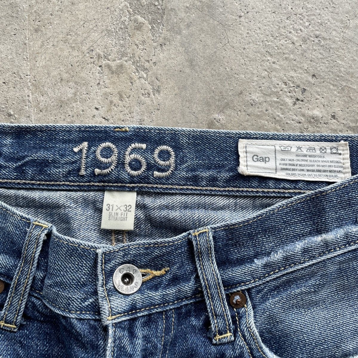 Gap Vintage Gap Faded Jeans SlimFit Distressed Denim Pants W30 Size US 30 / EU 46 - 6 Thumbnail