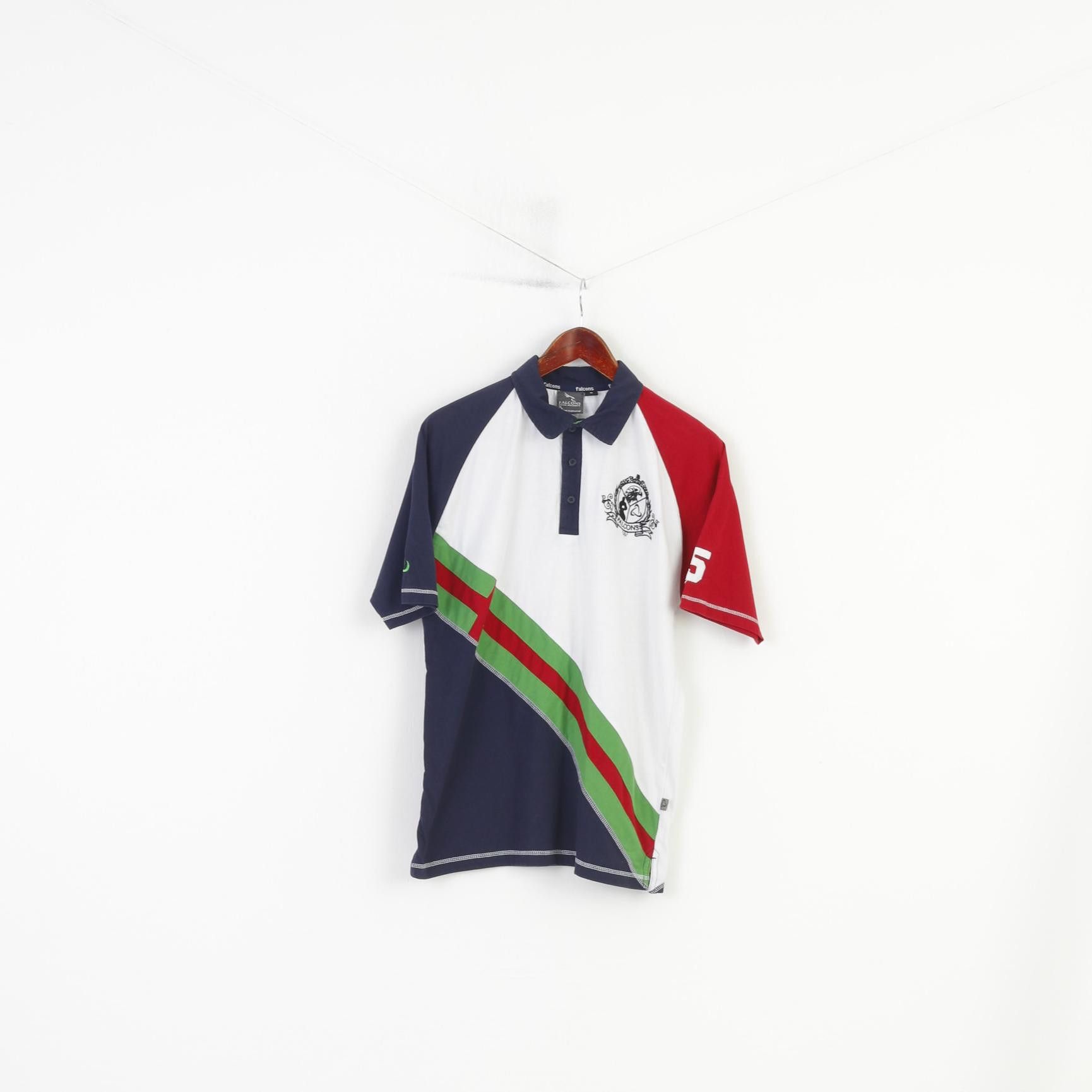 Vintage Falcons Men M Polo Shirt Cotton Navy White American 3339 Size US M / EU 48-50 / 2 - 1 Thumbnail