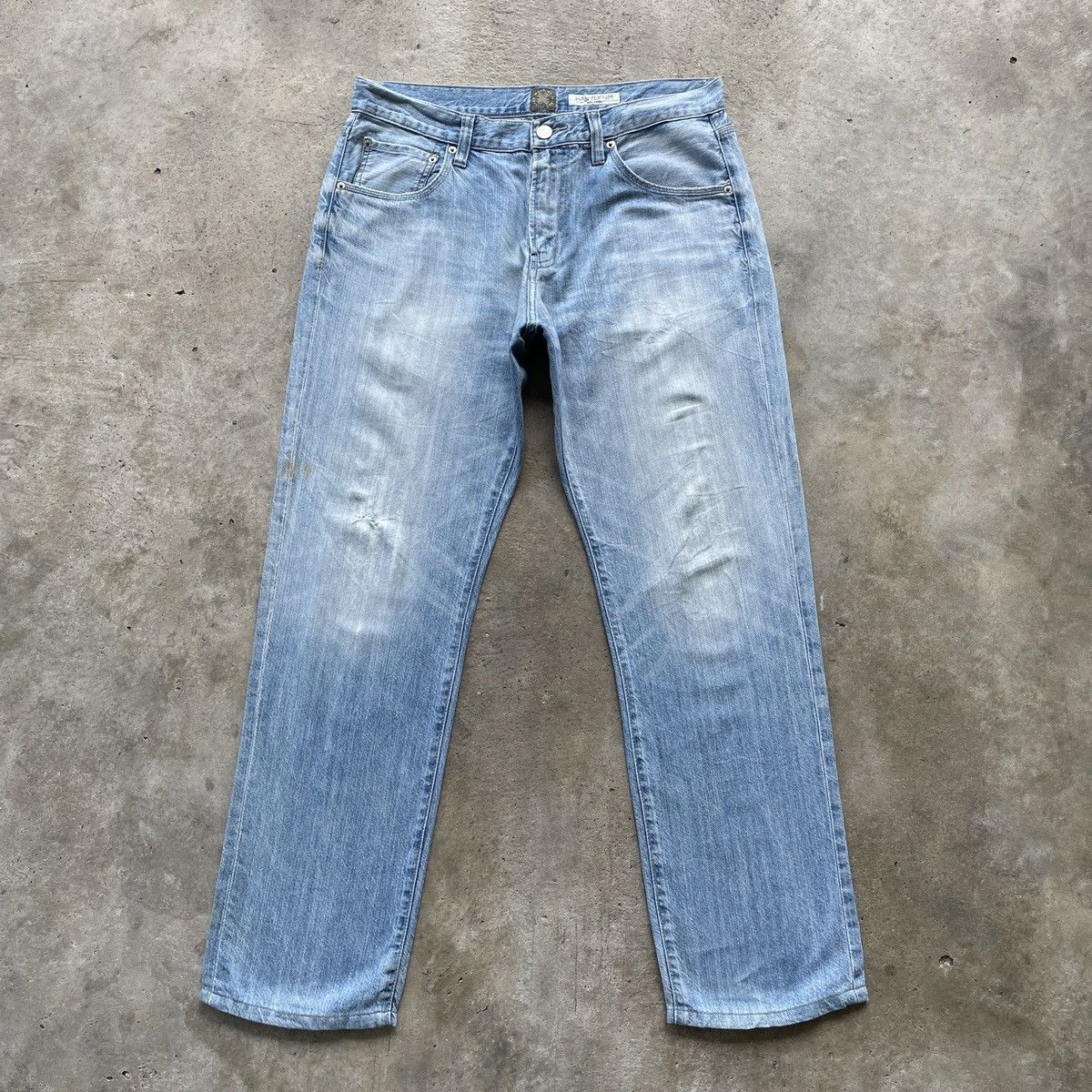 Japanese Brand × Jean × Numbers W34💥 Vintage Back Number Wash Denim Jeans Pants Faded Size US 34 / EU 50 - 1 Thumbnail