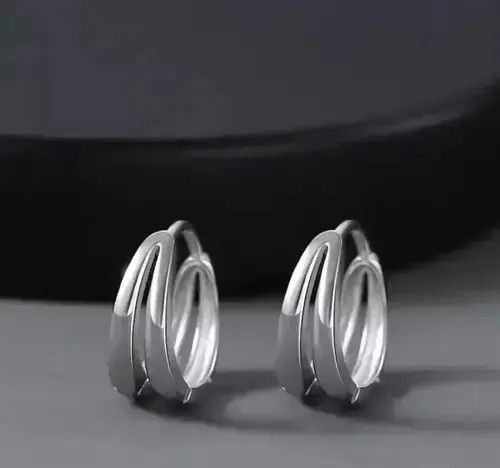 Jewelry silver vintage round earrings （1pairs） Size ONE SIZE - 2 Thumbnail