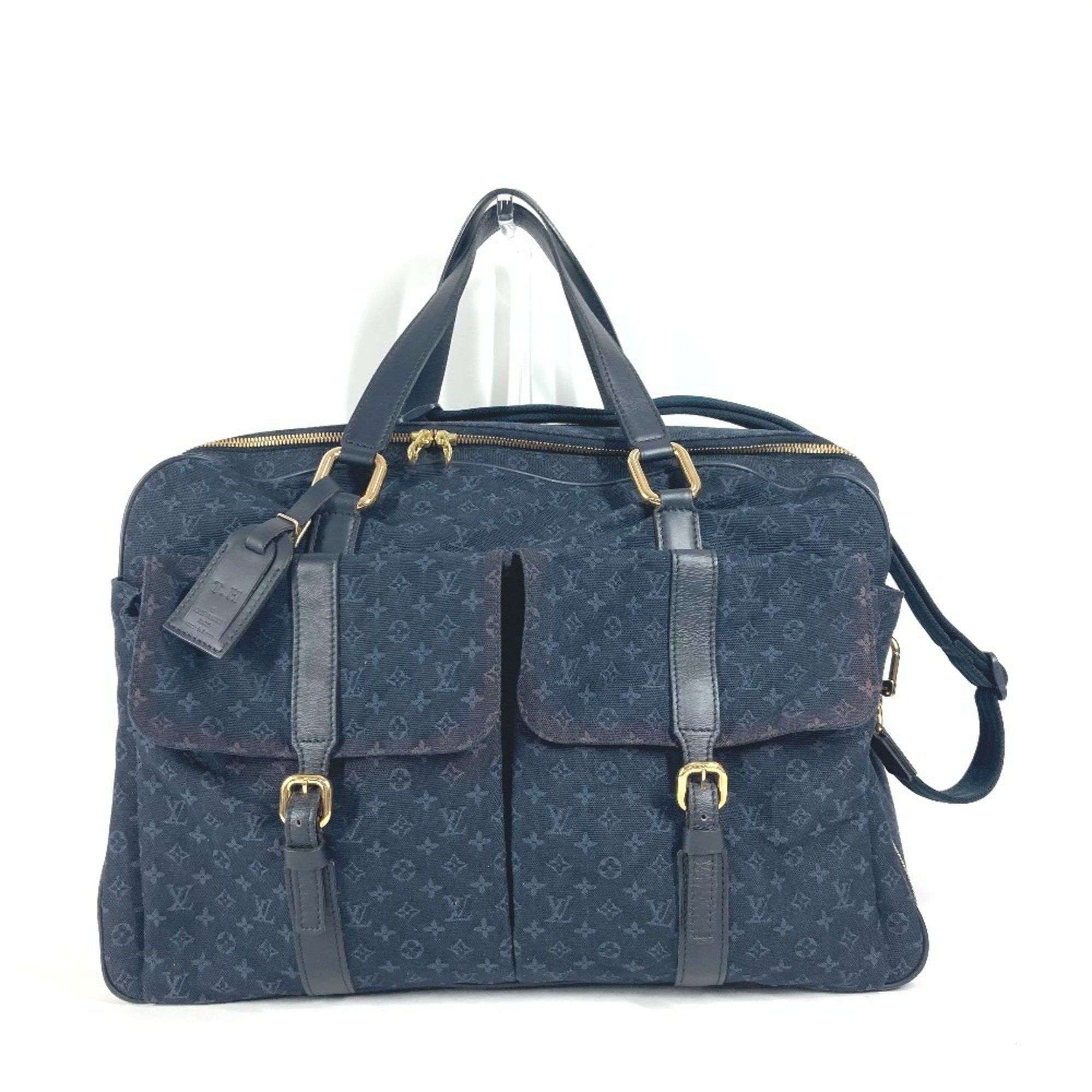 Louis Vuitton M42331 Monogram Mini Claudine Travel Bag, 2-Way Shoulder Boston Canvas, Women's, Navy in Blue