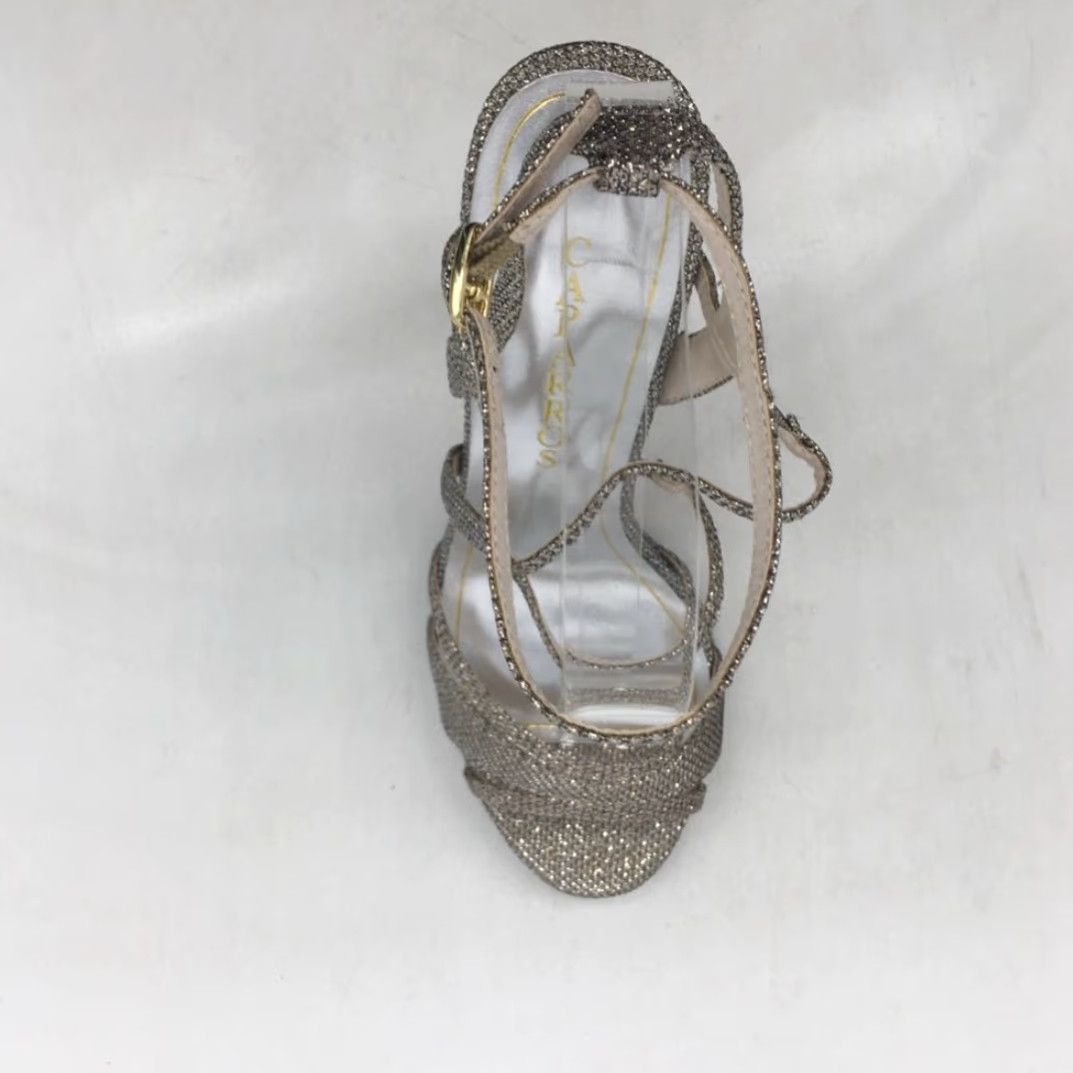 Vintage VINTAGE Caparros Womens Sandal Caparros Womens Ankle Strap Sandals Metallic Buckle Slim Heels Leather 8 B New Size US 8 / IT 38 - 5 Thumbnail