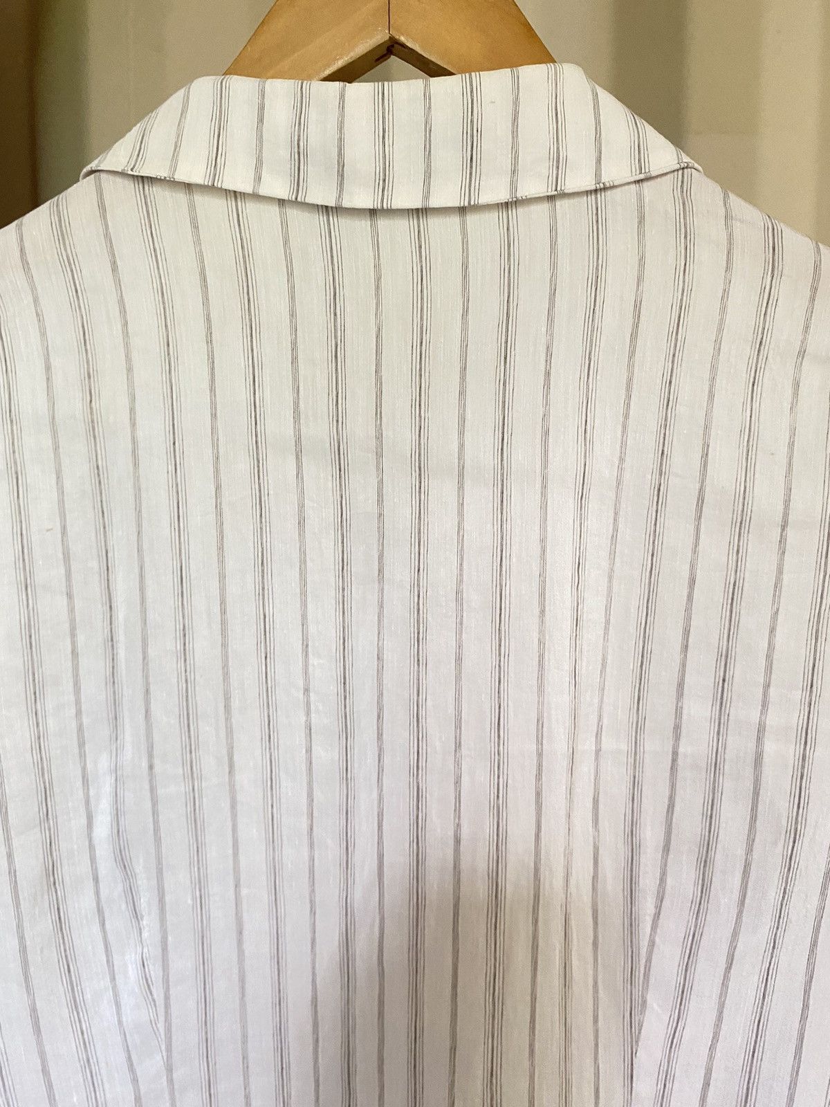 Max Mara MM by MaxMara White and Grey Striped Long-Sleeve Shirt Size ONE SIZE - 15 Thumbnail