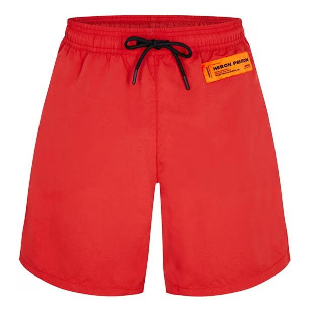 image of Heron Preston O1G2R1Mq0524 Logo Patch Swim Shorts In Red, Men's (Size 34)