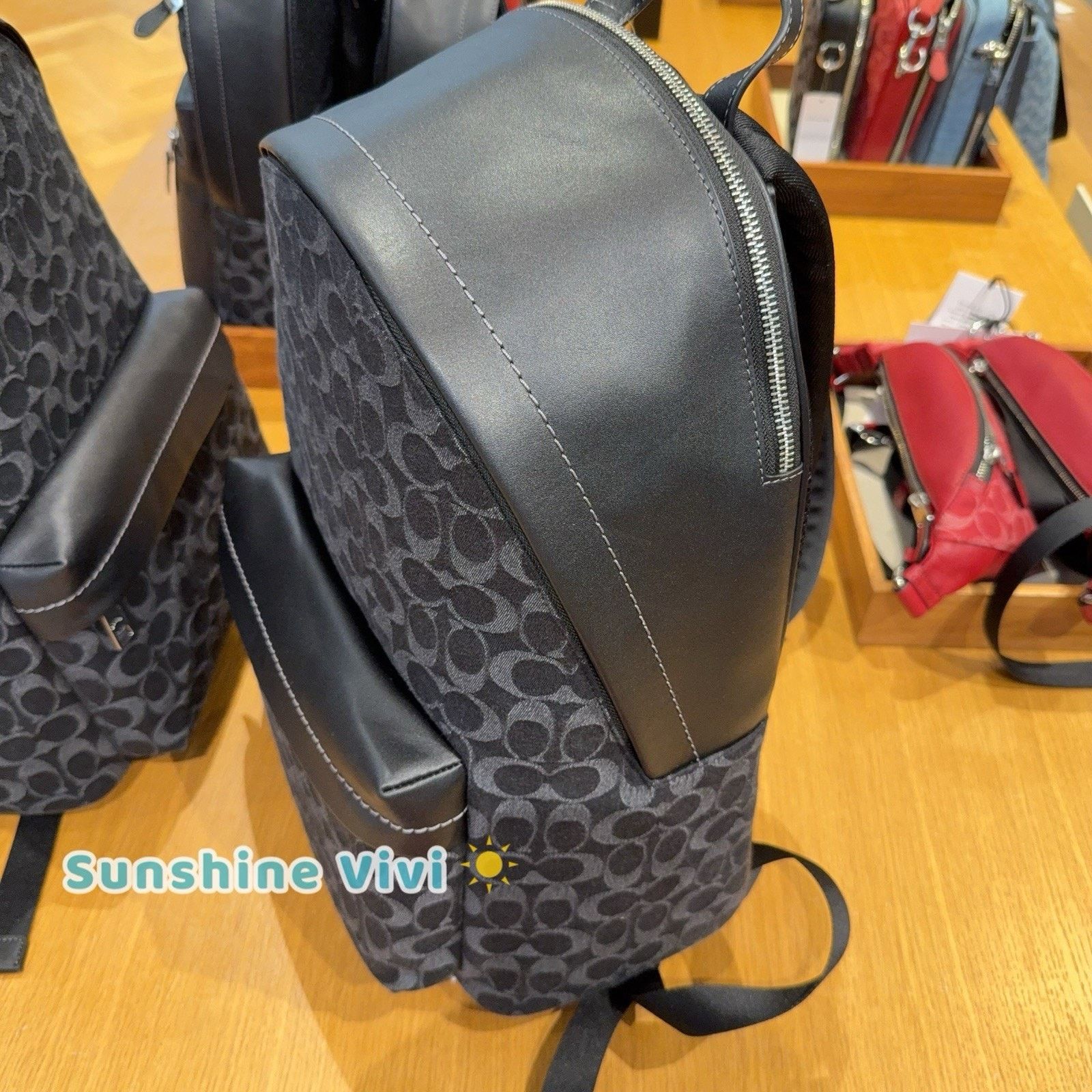 Coach NWT Coach Taylor Backpack Signature Denim Silver/Black CDC49 Size ONE SIZE - 5 Thumbnail