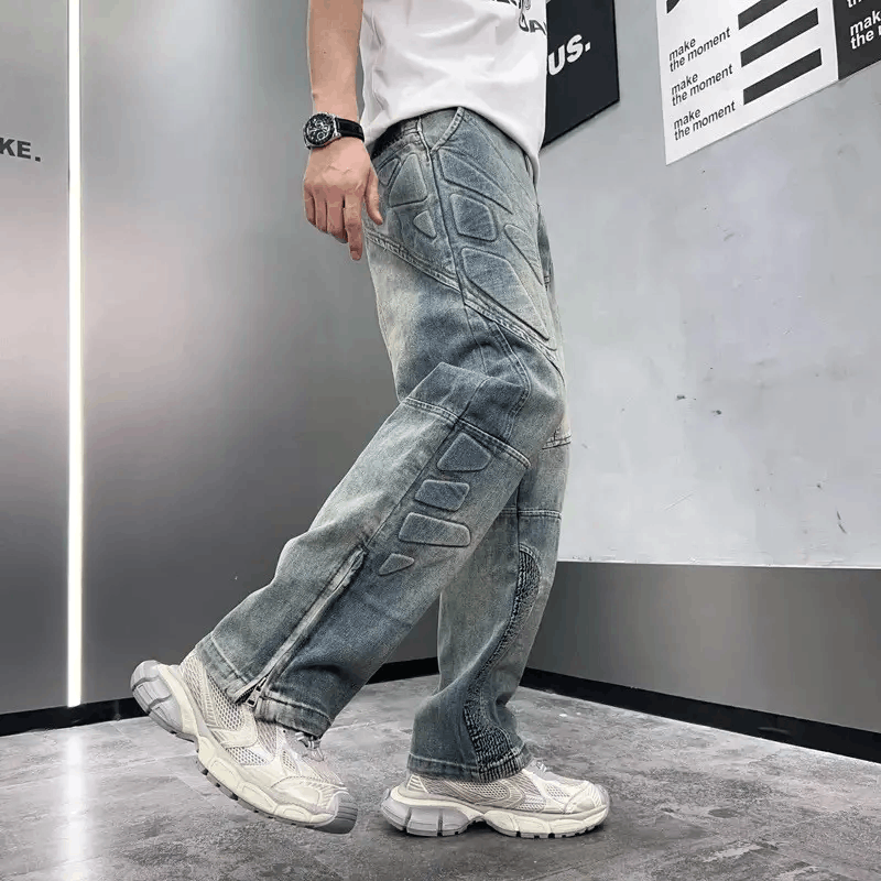 Japanese Brand × Jean Streetwear Design Straight Pattern Zipper Jeans Pants Size US 34 / EU 50 - 4 Thumbnail
