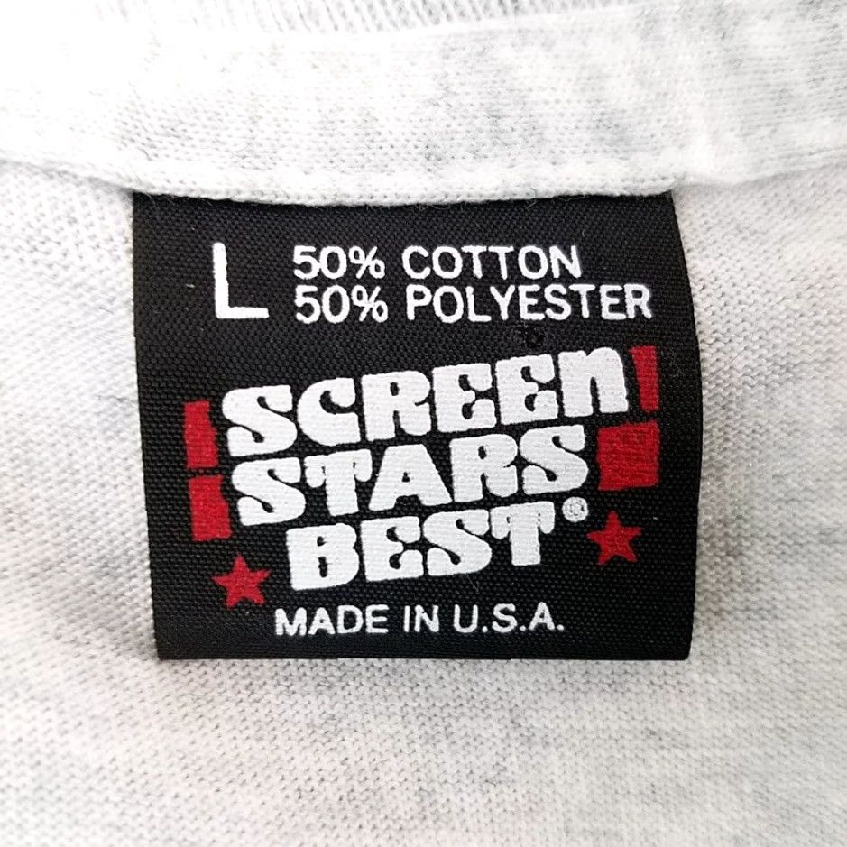 Vintage VINTAGE Screen Stars T-Shirt Las Vegas Speedway Racing Budweiser 90s NASCAR Gray L Mens USA Shirt Size US L / EU 52-54 / 3 - 6 Thumbnail