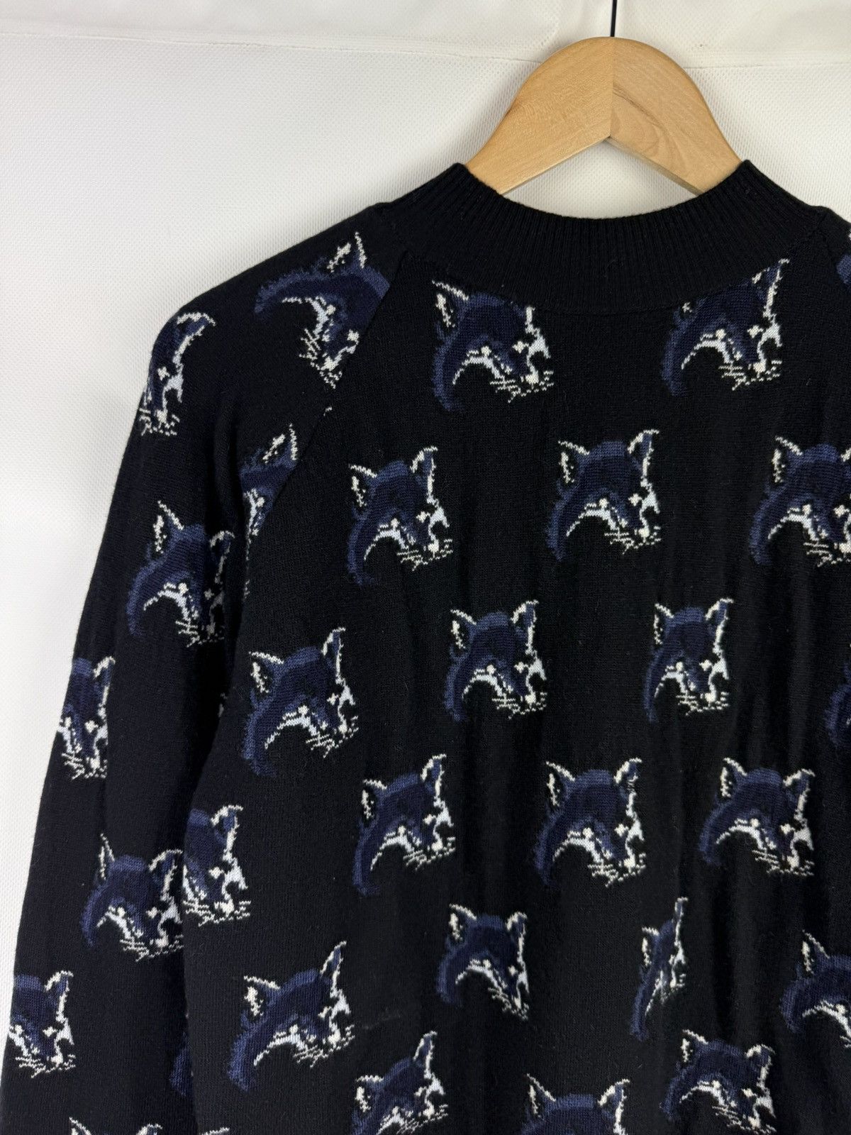 Maison Kitsune Maison Kitsune Multilogo Wool Silk Cashmere Back Zip Sweater Size S / US 4 / IT 40 - 4 Thumbnail