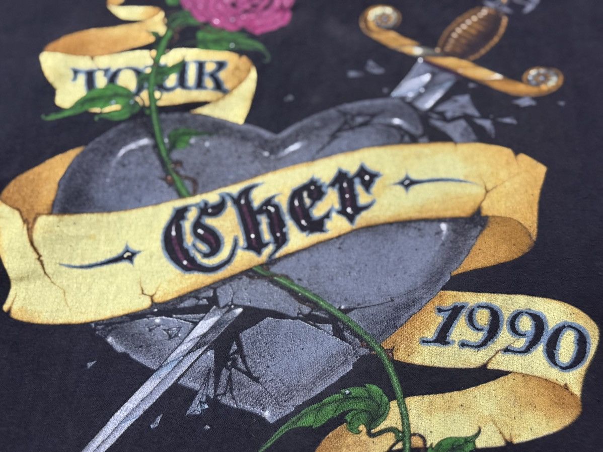 Vintage Vintage 90s Cher Heart of Stone Tour T Shirt Size US L / EU 52-54 / 3 - 3 Thumbnail