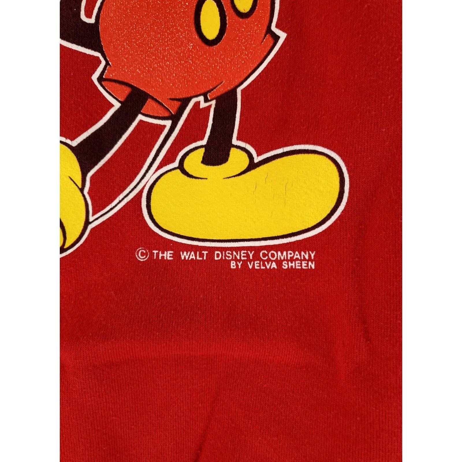 Tultex VINTAGE Disney Mickey Mouse Sweatshirt Tultex Velva Sheen Made USA Mens L Red 90s Pullover Size US L / EU 52-54 / 3 - 3 Thumbnail