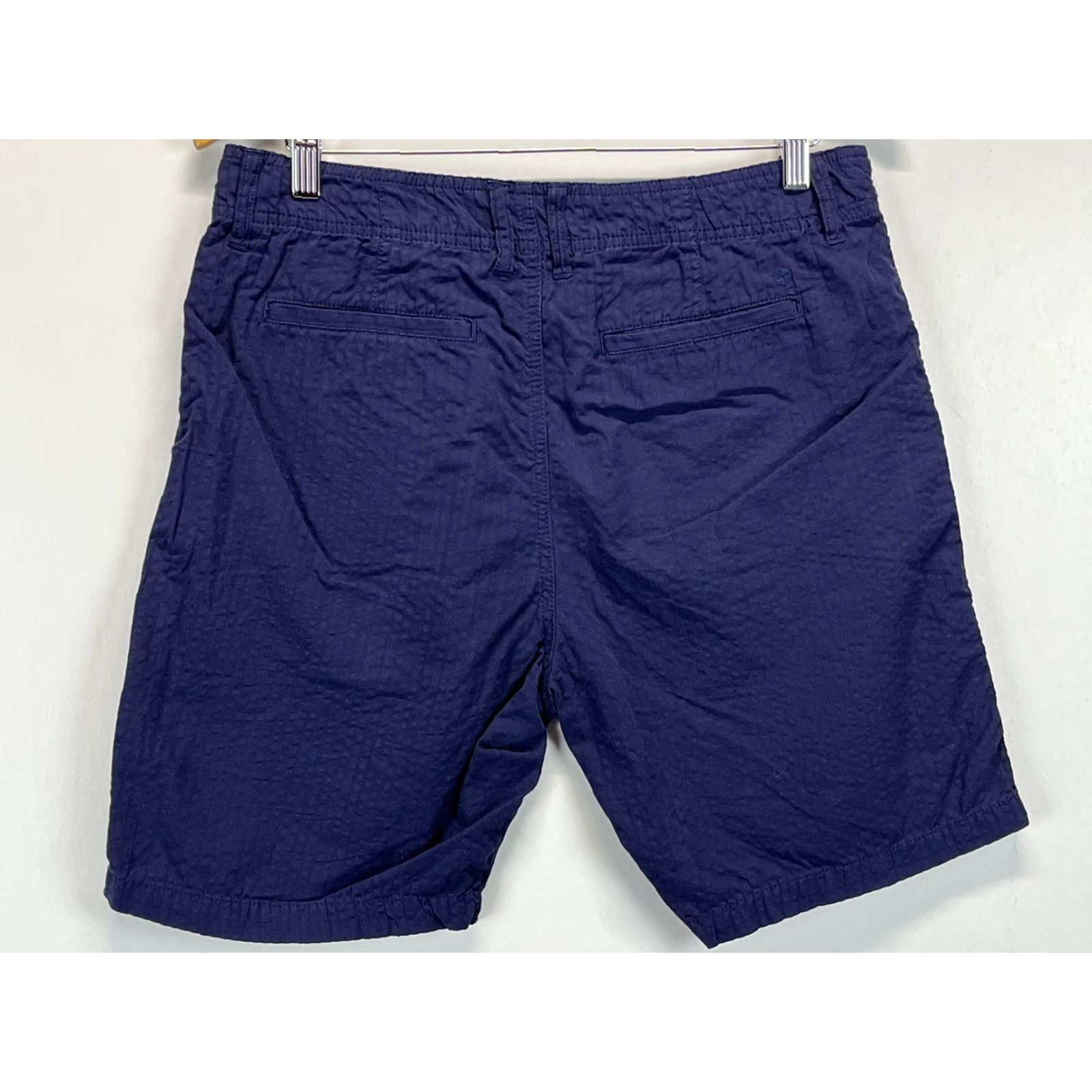 Lucky Brand Lucky Brand Puckered Chino Shorts Sz 33 GUC Blue Textured Cotton Flat Front Prep Size US 33 - 2 Thumbnail