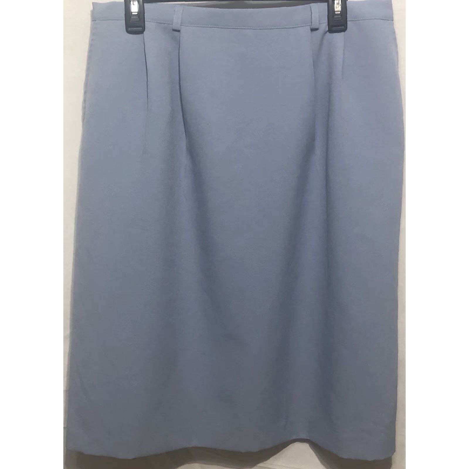 Vintage Liz Baker Skirt Women's 18 Straight Knee Length Blue Pockets Office Career Preppy 36"W Size 40" / US 18 - 2 Thumbnail