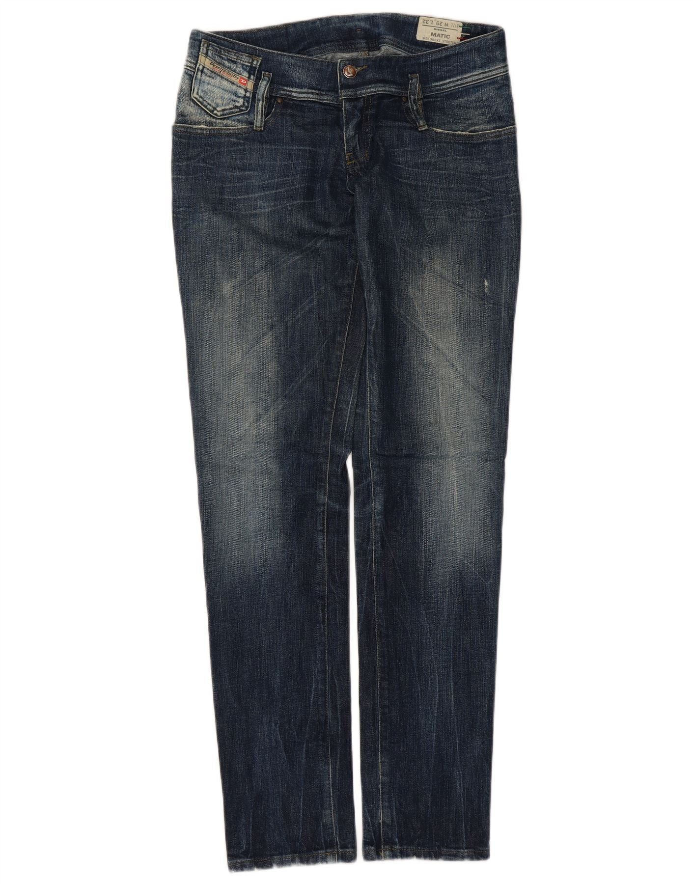 Diesel Womens Matic Low Waist Slim Jeans W29 L32 Blue Cotton Size 42" / US 20 - 1 Thumbnail