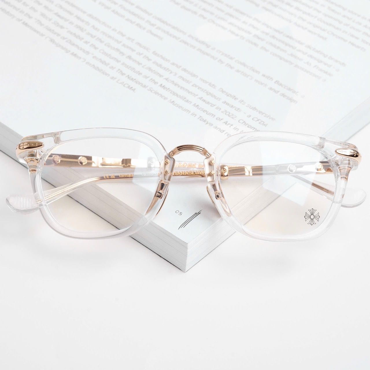 Chrome Hearts CHROME HEARTS TITANASLUVR CRYSTAL/GOLD PLATED GLASSES Size ONE SIZE - 6 Thumbnail