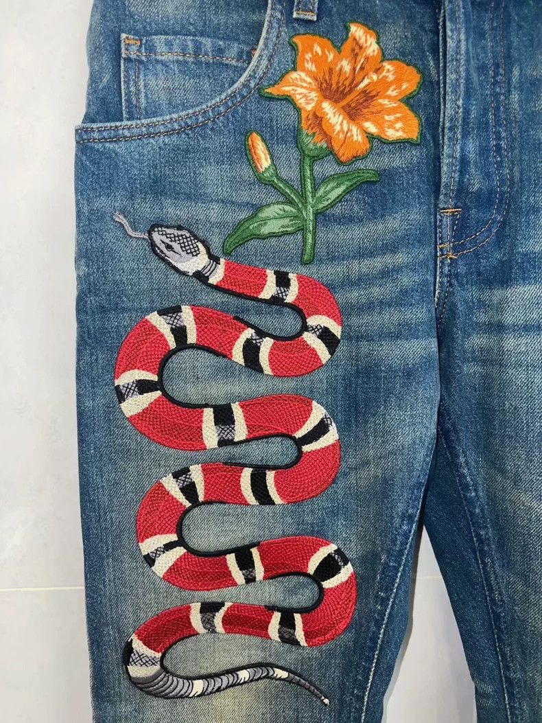Gucci Gucci Coral snake floral straight jeans 2503-Nextarrow Size US 30 / EU 46 - 2 Thumbnail