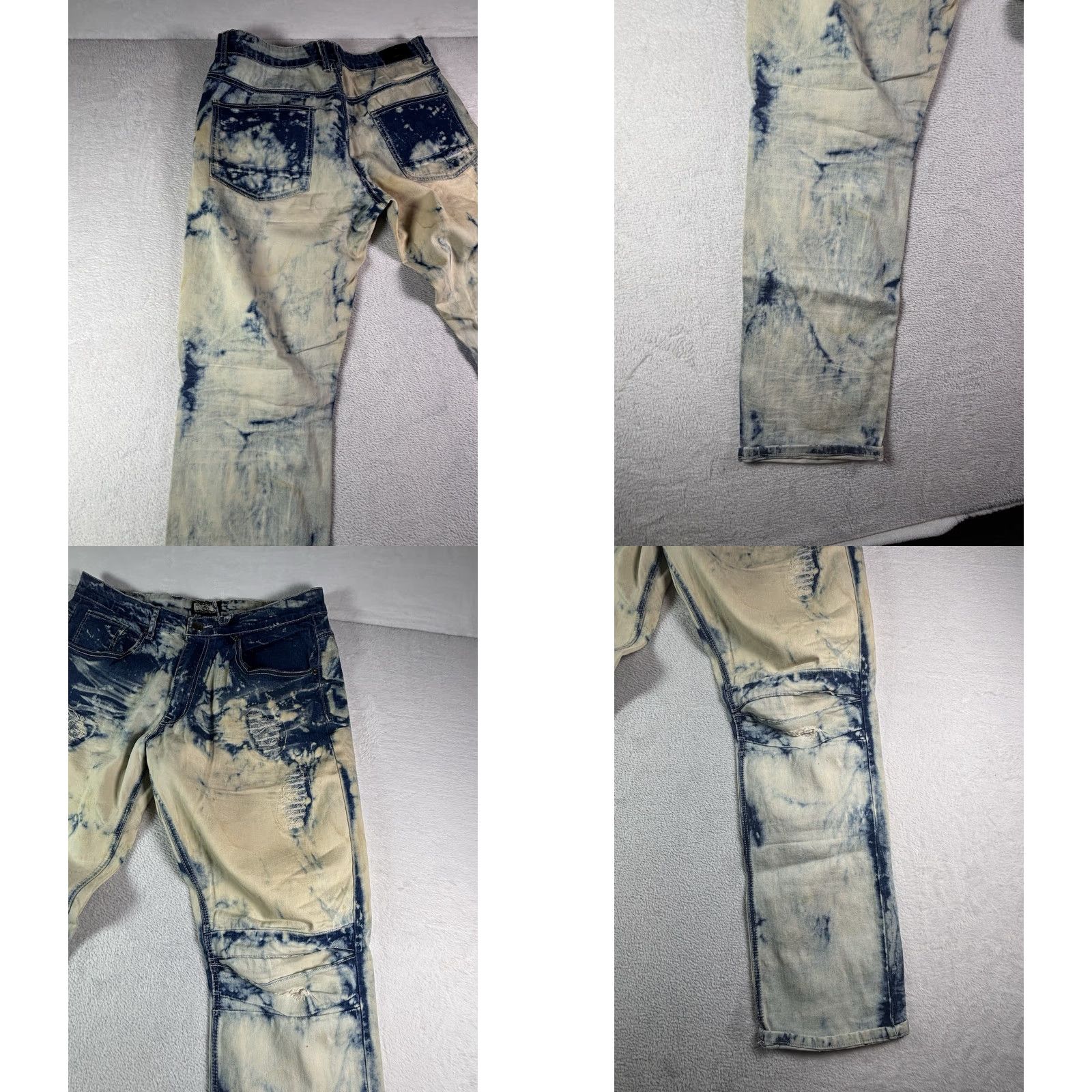 Vintage Gray Earth Jeans Men’s 34x32 Acid Washed Distressed Denim Blue White 5-Pocket Regular Fit Size 34 Jeans Size US 34 / EU 50 - 9 Thumbnail